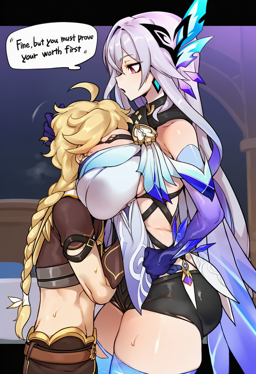 1girl1boy, 1girl2boys, 1girls, aether (genshin impact), ai generated, ass, ass focus, ass grab, automaticaroma, bed, bedroom, big ass, big butt, big butt (female), big cock, big dick, big hips, big penis, big thighs, blonde hair, blowjob, blush, blushing female, blushing male, bored, bored expression, breasts, breasts bigger than head, breasts out, busty, busty female, censored, cock, cum, cum in mouth, cum in pussy, cum outside, curvaceous, curvaceous body, curvaceous female, curvaceous figure, curvaceous hips, curvaceous thighs, curvy, curvy body, curvy female, curvy figure, curvy hips, deep penetration, dick, disappointed, disappointed look, dominant male, earrings, eating ass, eating cum, eating pussy, eating semen, ejaculation in mouth, ejaculation in pussy, eyes, face on breast, faceless character, faceless male, facesitting, female, female facesitting male, femdom, fucked from behind, fucked senseless, fucked silly, fully naked female, fully nude, genshin impact, groping, groping ass, hair, hair between eyes, hair ornament, hands on another's thighs, hands on thighs, hips, hourglass figure, hourglass figured female, hoyoverse, humiliation, image, image set, large ass, large boobs, large breasts, large butt, large cock, large dick, large penis, large tits, legs, legs apart, lips, long hair, long hair female, looking at male, lying on back, male, male penetrating, male penetrating female, male/female, maledom, mating press, mature body, mature female, mature woman, mihoyo, moaning, moaning in pleasure, netorare, ntr, open mouth, pawg, penis, penis on pussy, penis out, phat ass, plump ass, plump boobs, plump breasts, plump butt, plump tits, semen, semen in vagina, sex, sex on bed, short male, size comparison, size difference, skirk (genshin impact), small cock, small dick, small penis, small penis humiliation, smaller male, smothering breast, submissive, submissive male, sweat, sweating, sweaty, sweaty body, sweaty breasts, tearing up, text, text bubble, thighs, thrusting, thrusting forward, thrusting hard, thrusting into pussy, unique hair, voluptuous, voluptuous female, voluptuous woman, weak ejaculation, white hair, wide hips, yellow hair