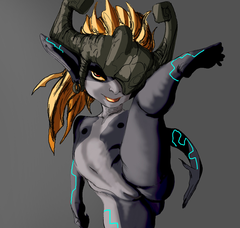 1girls ass boltss female female_only flat_chest imp_midna looking_at_viewer midna nipples pointy_ears presenting_pussy pussy raised_leg red_eyes runes shortstack smile solo the_legend_of_zelda twilight_princess vagina