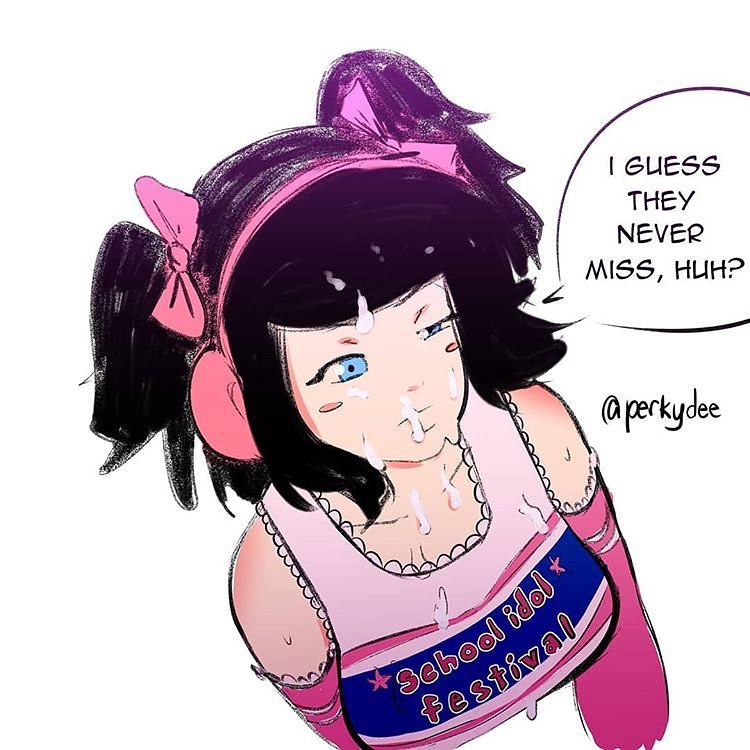 black_hair cum facial female hit_or_miss love_live! love_live!_school_idol_project meme nyannyancosplay perkydee yazawa_nico_(cosplay)