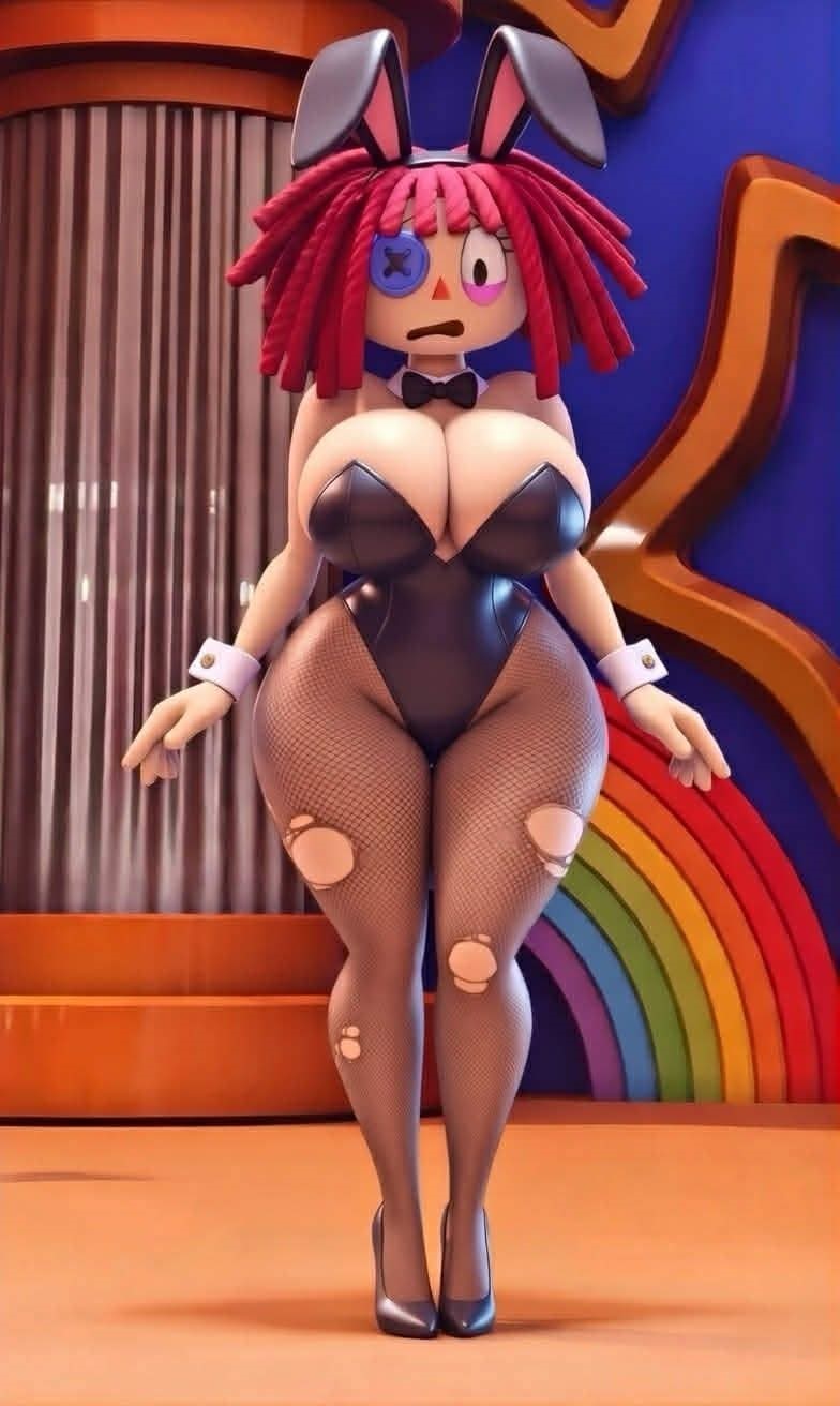 ai generated, ass, big ass, big breasts, breasts, bunny, bunny ears, bunny girl, bunny outfit, bunny tail, bunnysuit, cuff links, cuffs, embarrassed, fishnet legwear, fishnet pantyhose, fishnets, jpeg, outfit, pantyhose, ragatha, ragatha (tadc), ragatha (the amazing digital circus), red hair, ripped clothing, ripped fishnets, ripped pantyhose, ripped stockings, sensual, sexy, the amazing digital circus, thick, thick ass, thick thighs, thighs, zack2854 12 03