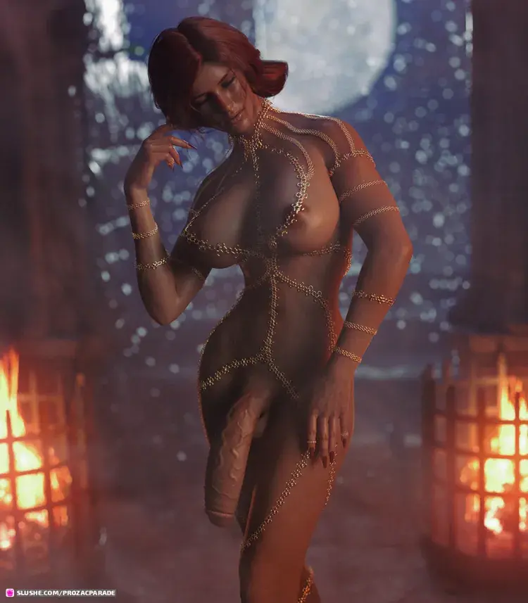 1futa 3d big_breasts big_penis breasts futanari nipples penis prozac-parade red_hair solo the_witcher_(series) the_witcher_3:_wild_hunt triss_merigold veiny_penis