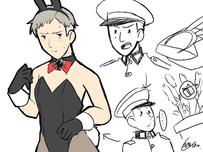 bunnysuit colonel_von_krieger cute light_skin male military_hat military_uniform nazi the_long_long_holiday uniform wehrmacht