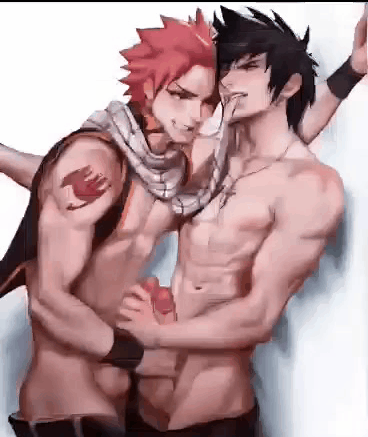 2boys, abs, anal, anal sex, animated, erection, fairy tail, gay, gray fullbuster, male, male only, natsu dragneel, nude, nude filter, penis, sakimichan, sex, uncensored, yaoi