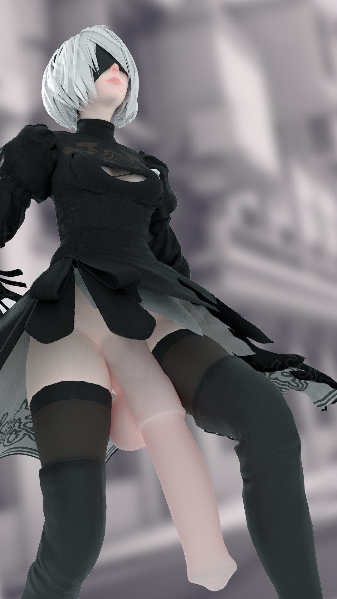 1futa, 3d, animal genitalia, animal penis, black dress, equine penis, flaccid, futa only, futanari, horse penis, horsecock, huge cock, human with animal genitalia, human with horsecock, intersex, long penis, nier: automata, penis, penis to the knees, solo, solo futa, source filmmaker, sourcemaker, white hair, yorha 2b