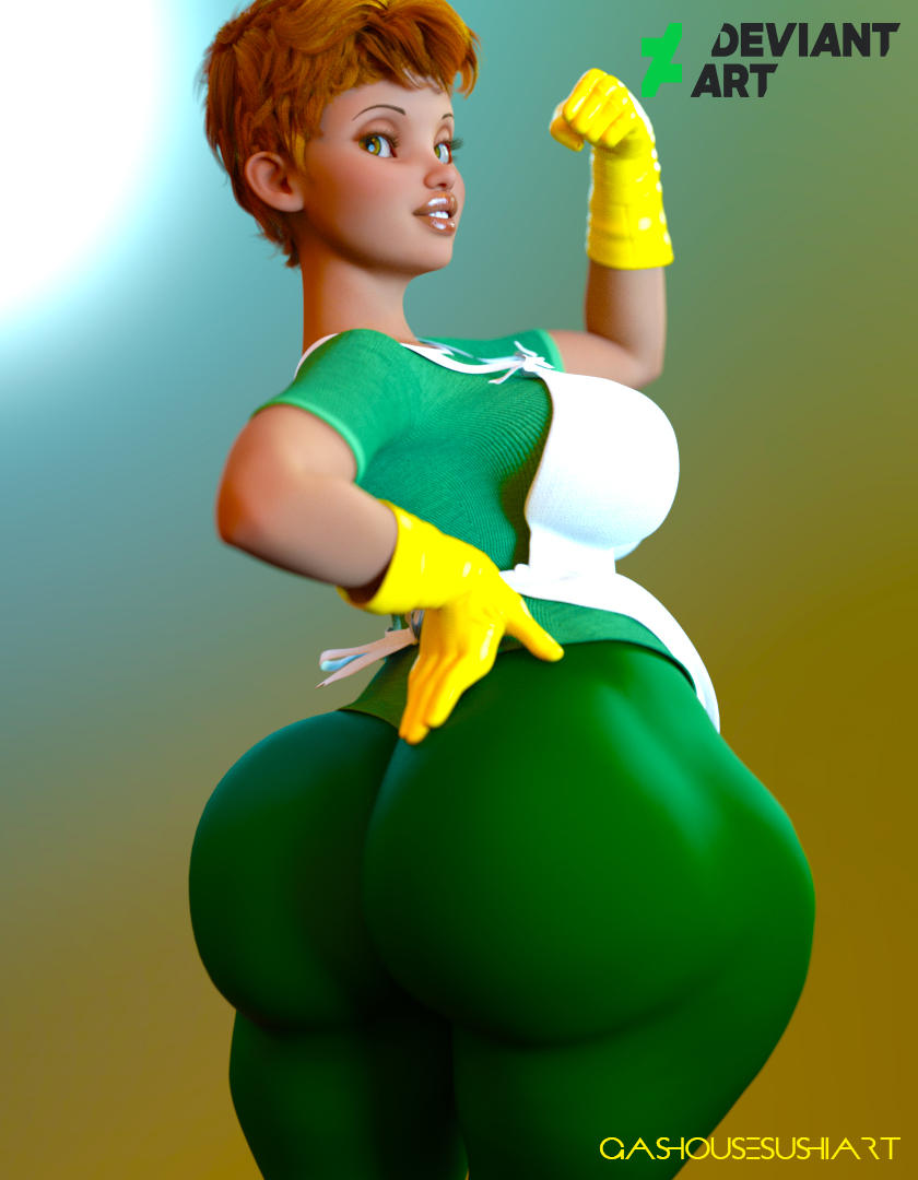 3d bbw big_ass big_butt breasts curvy dexter's_laboratory dexter's_mom female female_focus female_only gashousesushii gloves huge_ass milf mob342002 mother pawg red_hair short_hair sideboob voluptuous