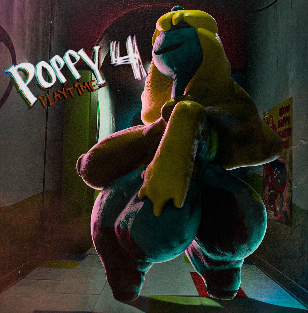 3d, anon, ass, big areola, big ass, big belly, big breasts, big butt, big thighs, blender, blender (software), breasts, doey the doughman, fat, fat ass, fat butt, fat female, female, genderswap (mtf), heavy, heavy breasts, hollow eyes, horror, horror (theme), horror game, multicolored body, nipples, overweight, overweight anthro, overweight female, overweight humanoid, photoshop, polygone arts, poppy playtime, rule 63, slime girl, slime monster, video game character, wide ass, wide hips
