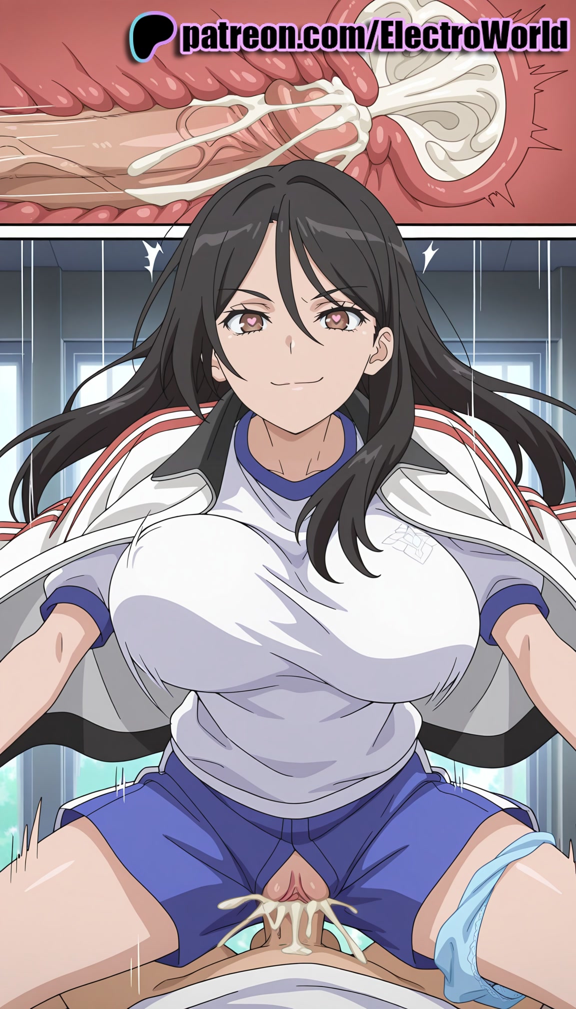 1boy, 1girls, 2025, ai generated, artist name, bar censor, big breasts, big chest, black hair, breasts, bust, busty, cervix, chest, clitoral hood, clothed female nude male, clothed sex, cock, cowgirl position, cross section, cum, cum in pussy, deep penetration, dick, ejaculation, electroworld, excessive cum, exposed pussy, female, fucking, fukiyose seiri, hi res, high quality, high resolution, highres, intercourse, internal cumshot, juicy pussy, large breasts, legs apart, legs spread, long hair, love making, mosaic censoring, open legs, orgasm, overflow, ovum, panties, panties around one leg, patreon, patreon username, penetration, penis, pointless condom, pussy, riding, sex, sexual intercourse, shirt, smile, solo focus, sperm cell, splayed legs, spread legs, stable diffusion, straddling, straight, tight pussy, to aru majutsu no index, trembling, uncensored, underwear, uterus, vagina, vaginal penetration, watermark, woman on top, x-ray