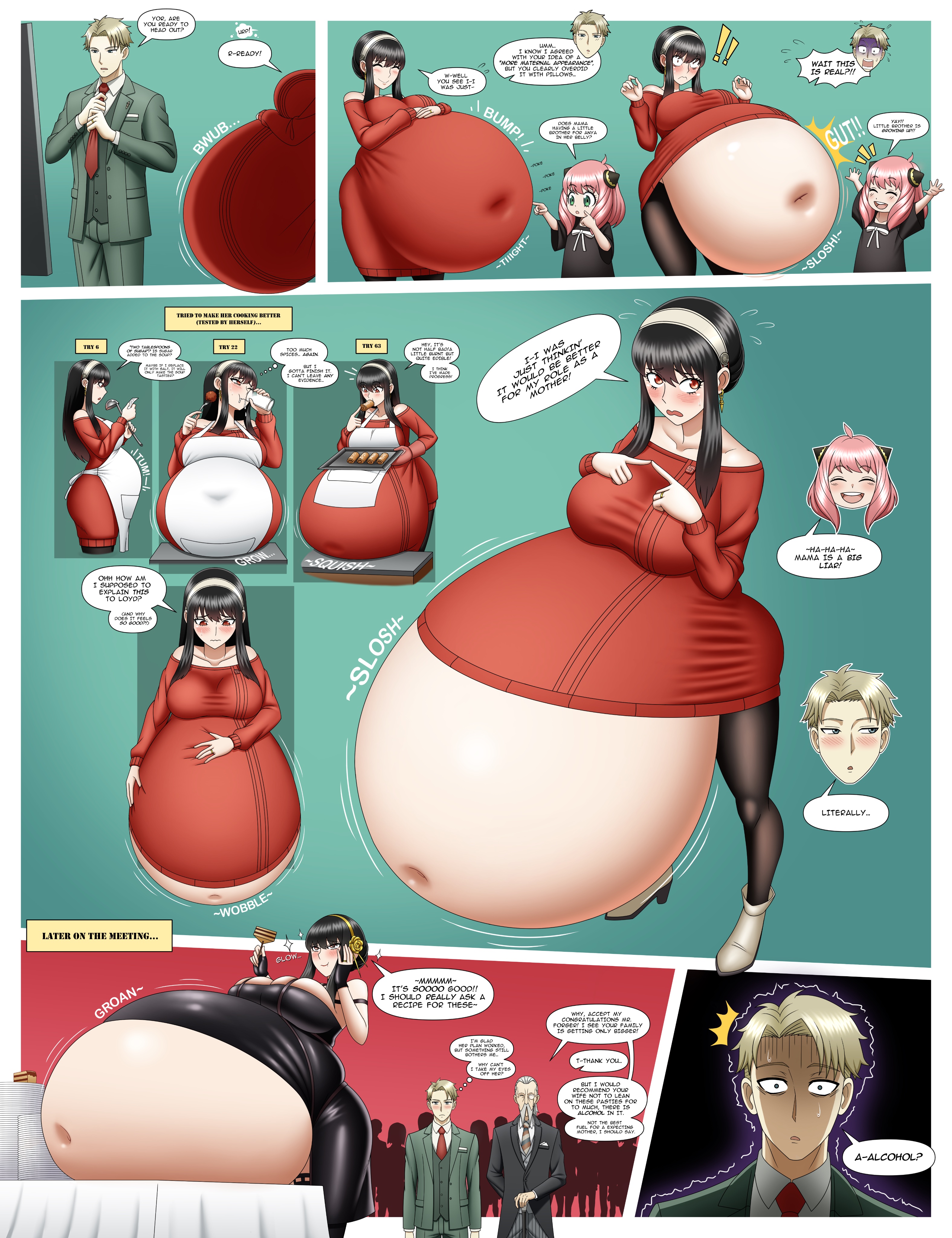 anya forger, belly expansion, big belly, female, henry henderson, hyper belly, loid forger, male, molotco, pregnant, spy x family, tagme, yor briar, yor forger