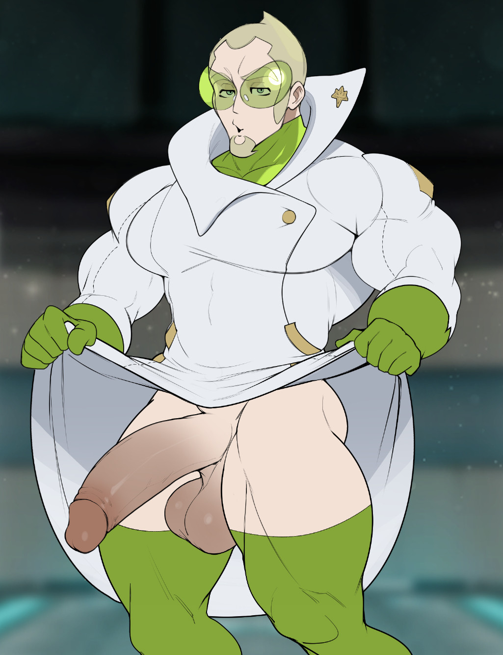 balls, bara, big penis, boner, erection, faba (pokemon), facial hair, male, male only, muscles, muscular, nintendo, penis, pokemon, scruffley, solo, solo male, yaoi