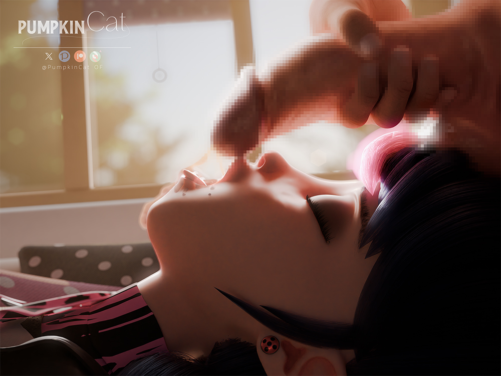 1girls, 3d, artist logo, artist name, big penis, blender, blender (software), blowjob, blowjob face, censored, cg, closed eyes, cum, cum on face, cumshot, disney, female, female focus, ladybug (character), ladybug & cat noir: the movie, male, marinette dupain-cheng, miraculous ladybug, miraculous ladybug paris, opening mouth, partial male, penis, pumpkincat, re-verse marinette, self upload, semen, shadybug (character), straight, tagme, tongue, tongue out