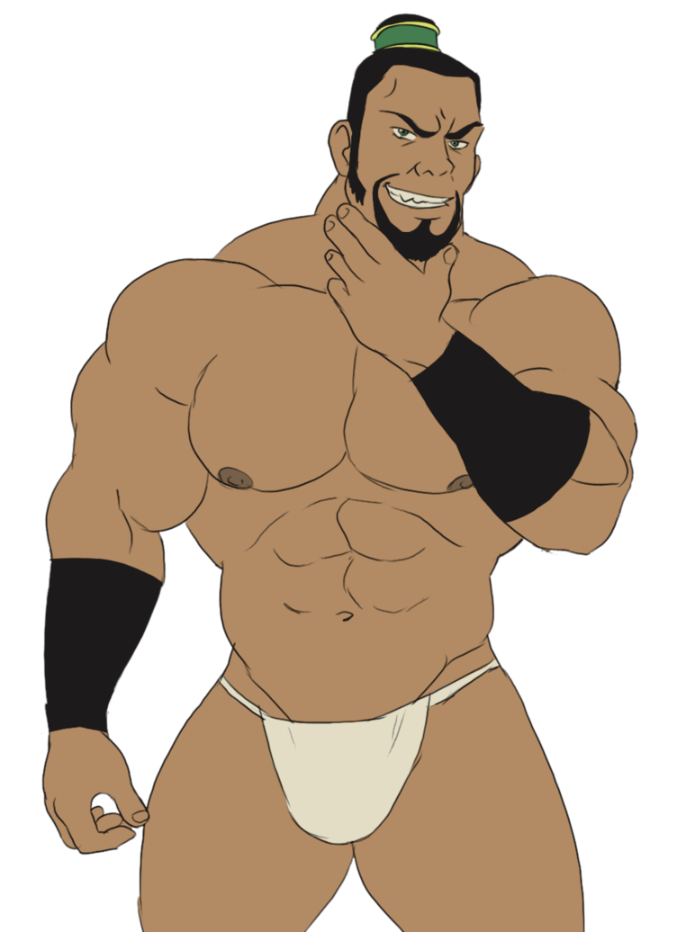 1boy abs armbands artist_request avatar_legends avatar_the_last_airbender bara beard biceps big_pecs black_hair dilf earth_kingdom facial_hair fundoshi fundoshi_only goatee green_eyes hand_on_chin human human_only looking_at_viewer male male_chest male_focus male_nipples male_only mature mature_male muscle muscles muscular muscular_male pecs pectorals pose posing smile smiling standing tan tan_body tan_skin teeth teeth_showing the_boulder thong toned toned_body toned_male topless underwear underwear_only white_underwear