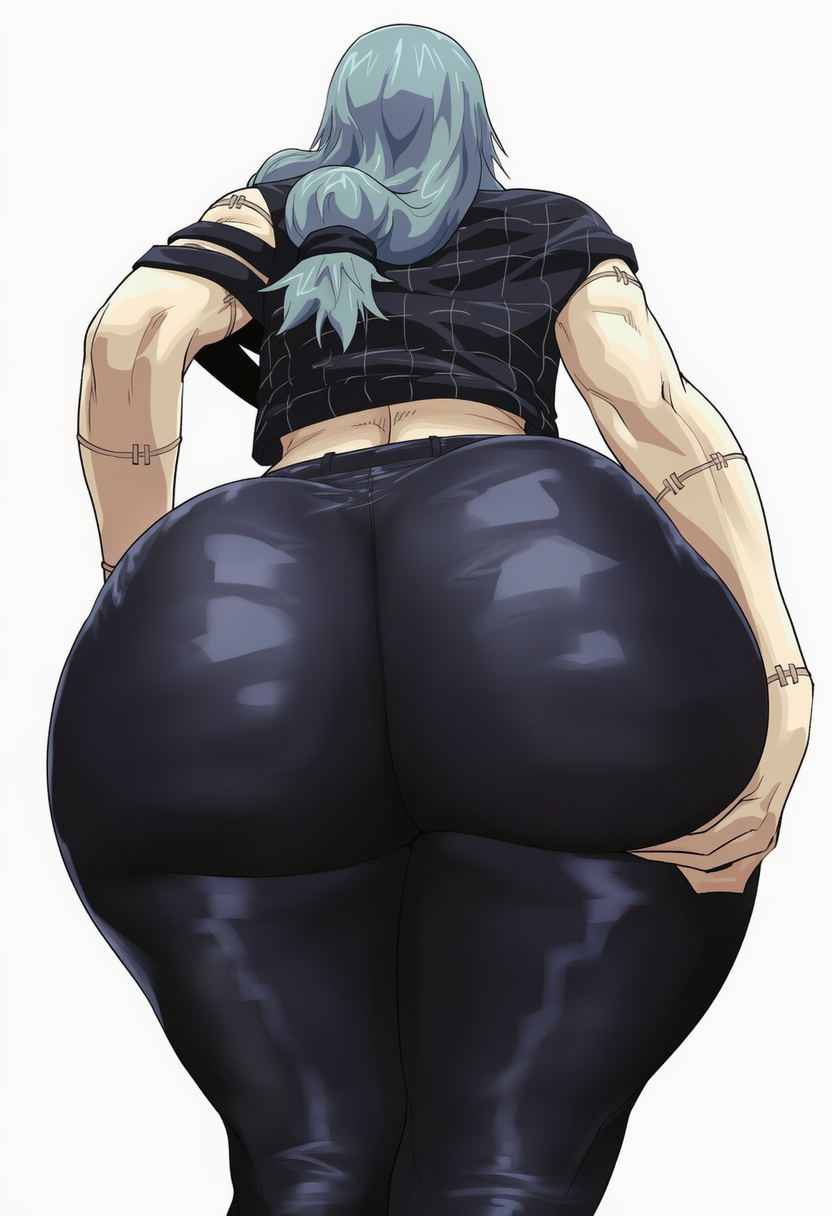1boy, 1femboy, ai generated, ass, ass focus, big ass, bubble butt, chubby, dumptruck ass, enormous ass, fat ass, fat butt, femboy, feminine, feminine male, gigantic ass, ginormous ass, girly, huge ass, huge ass (male), humongous ass, hyper, hyper ass, jujutsu kaisen, mahito (jujutsu kaisen), male, round ass, thick, thick ass, thick thighs, thighs, voluptuous, voluptuous body, voluptuous femboy, voluptuous male, voriksan