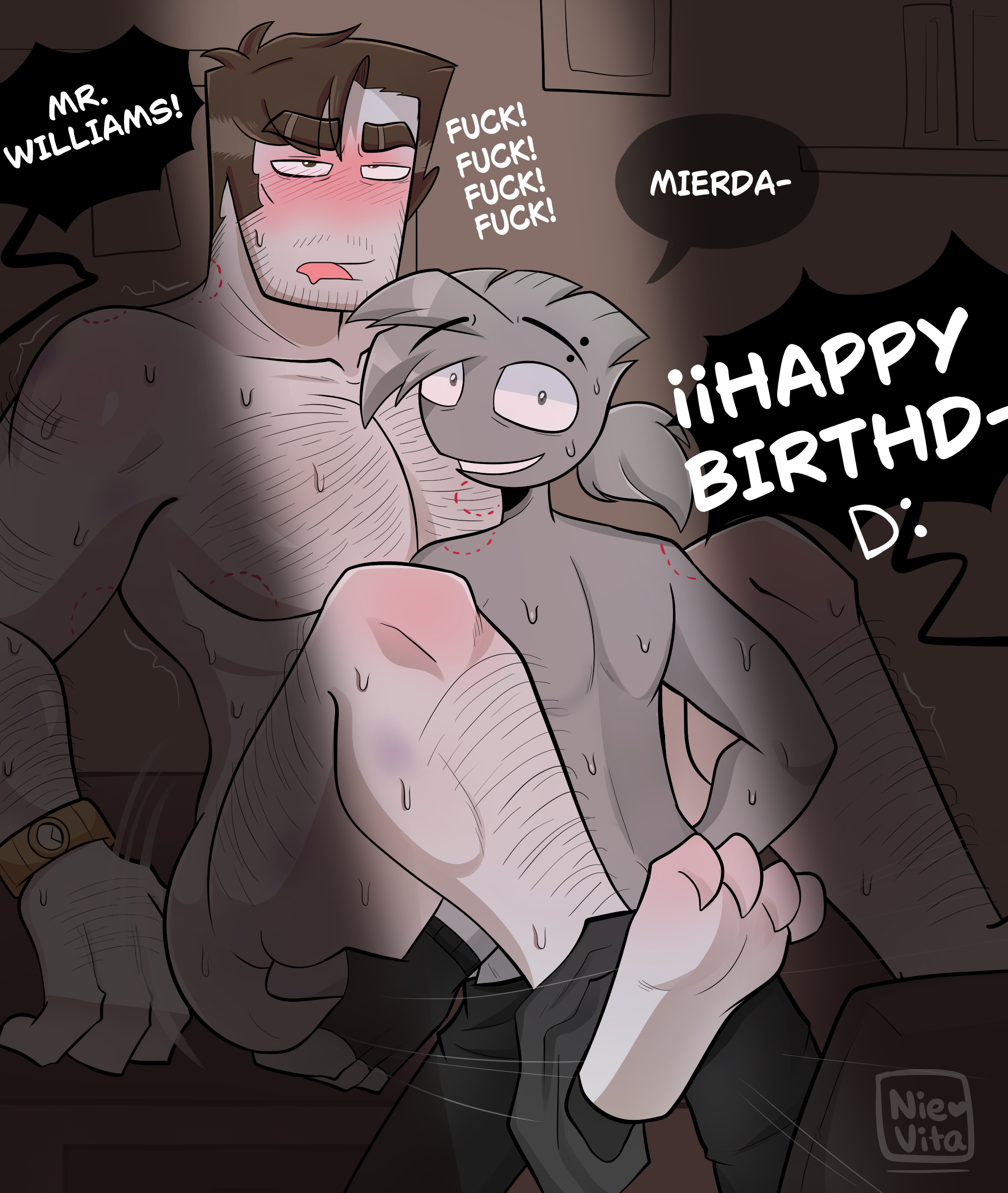 2boys, anal, bara, birthday, caught, caught in the act, don (your boyfriend), gay, gay anal, gay sex, happy birthday, implied anal, implied gay, implied penetration, implied sex, inverted mind inc, male, male only, male/male, nievita, oc, oc x canon, original character, original characters, self insert, self-insert, selfinsert, walk-in, walked in on, walking in, walking in on, yaoi, your boyfriend (game)