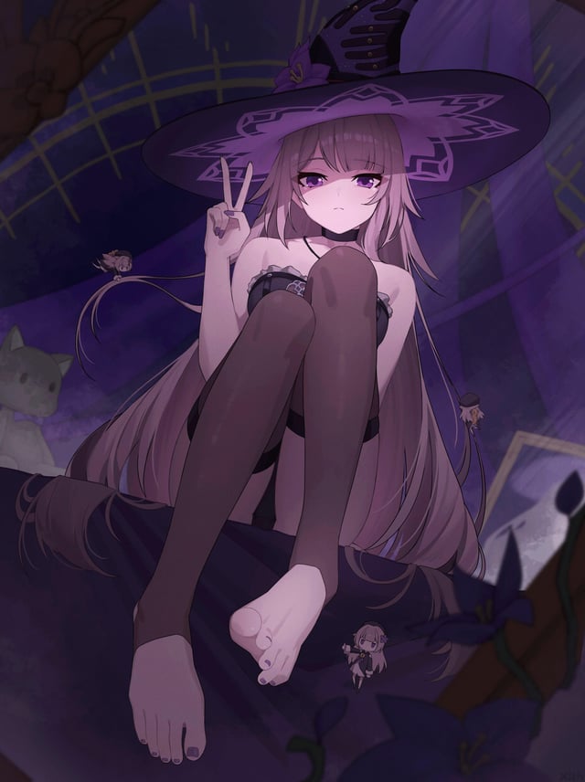 1girls, feet, foot fetish, herta (honkai: star rail), honkai: star rail, legs, peace sign, tagme, the herta (honkai: star rail), witch, x xith x