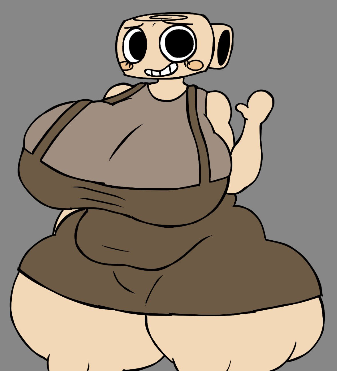 1girls, 2026, areolae, big ass, big breasts, big butt, big thighs, boobs, breasts, dandy's world, huge ass, huge breasts, huge butt, looking at viewer, nipples, nude, nude female, object head, roblox, roblox game, shelly (dandy's world), smile, smiley face, solo, solo female, sonicboigoons, voluptuous, voluptuous female