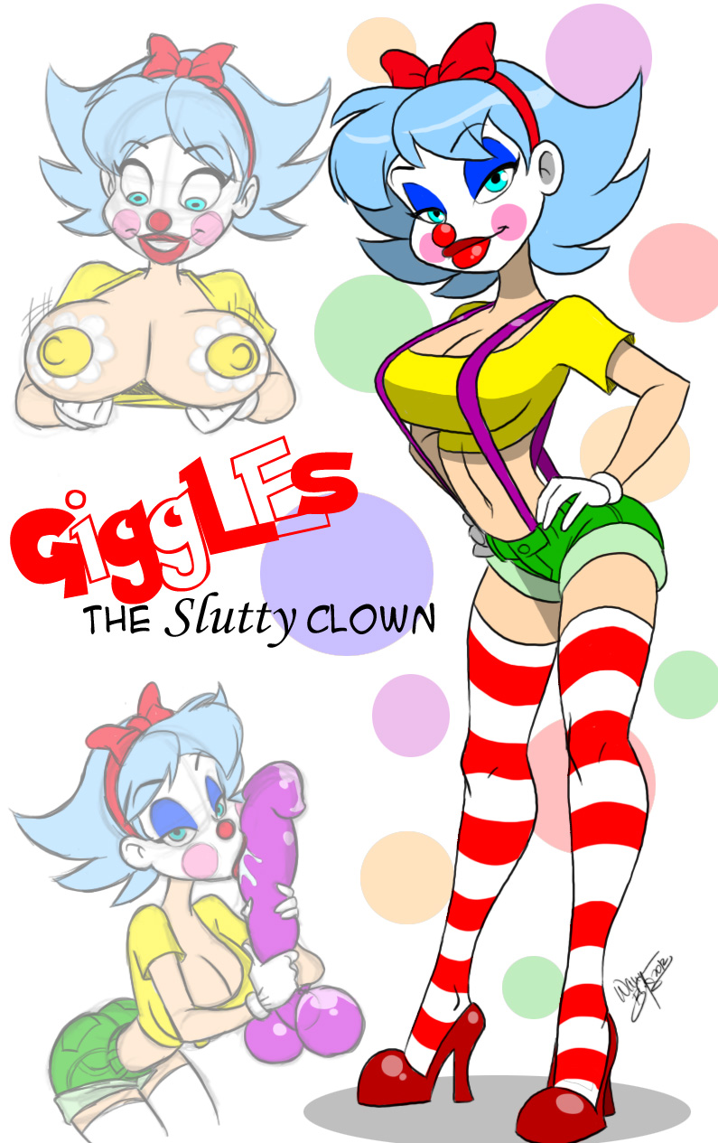 1girls 2012 aeolus aeolus06 areola balloon bent_over bimbo blue_eyes blue_hair blush_stickers breasts breasts_out busty character_name cleavage clown clown_makeup clown_nose crop_top dildo english_text exposed_breasts eyelashes eyeshadow facepaint female female_only giggles_the_slutty_clown hairband hairbow high_heels hot_pants hotpants huge_dildo human improvised_dildo large_breasts lipstick looking_at_viewer looking_down makeup nipples original_character painted_nipples pasties red_bow red_lipstick saliva sex_toy short_shorts shorts signature smile solo striped_thighhighs suspenders text thighhighs uncensored voluptuous