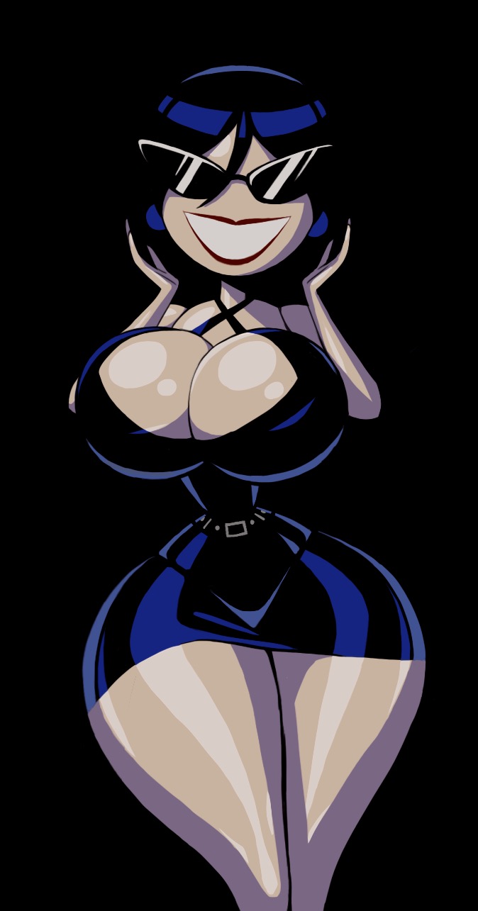 belt big_breasts black_hair clothed cosplay death_(pearl_jam) death_(personification) disney do_the_evolution dress earrings female knick_knack large_hips lipstick long_hair noonun pearl_jam permanent_smile pixar skirt smiling sunglasses sunnification thin_waist wide_hips