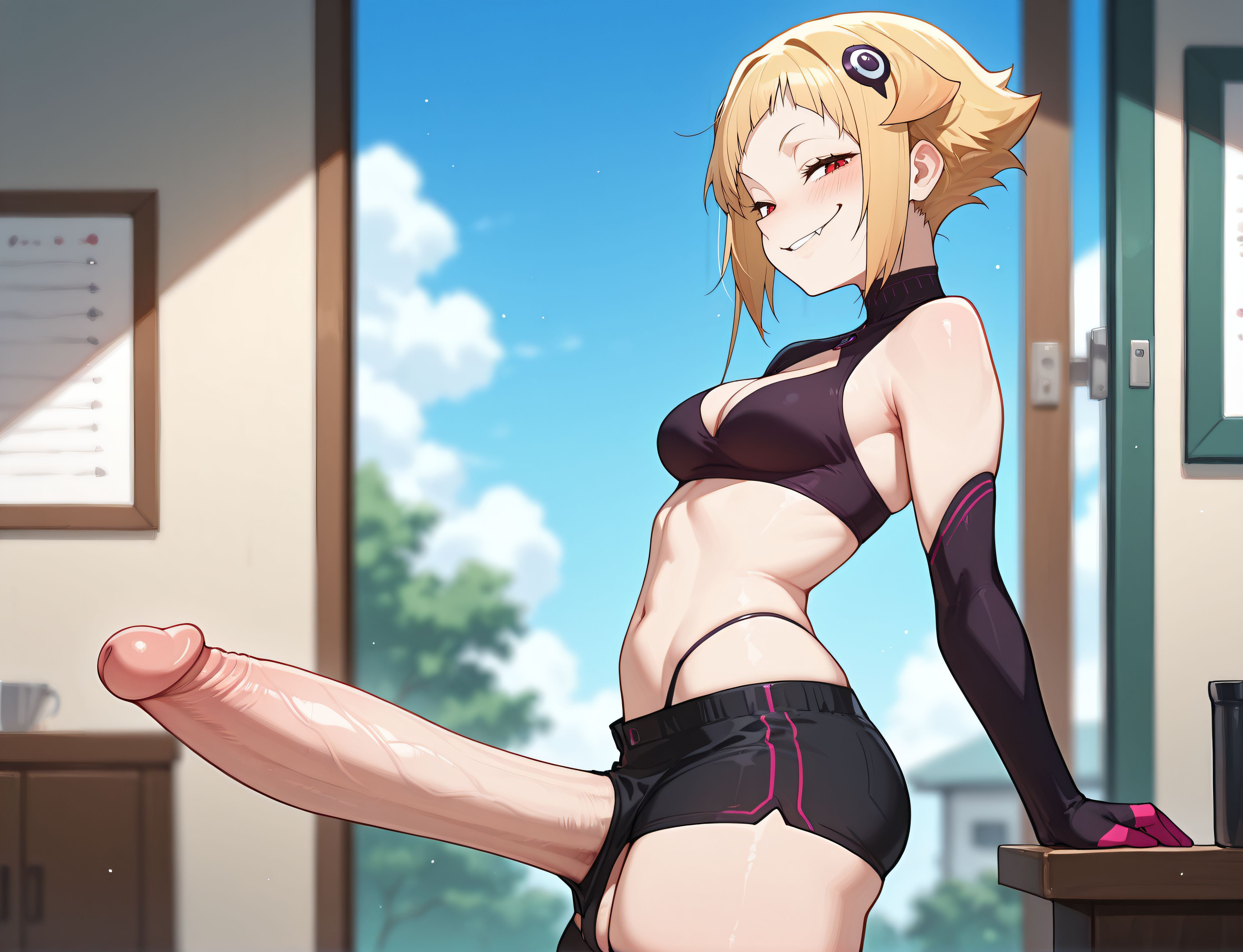 ai generated, capella emerada lugunica, futanari, grapesss, intersex, light skin, light-skinned futa, re:zero kara hajimeru isekai seikatsu, solo futa
