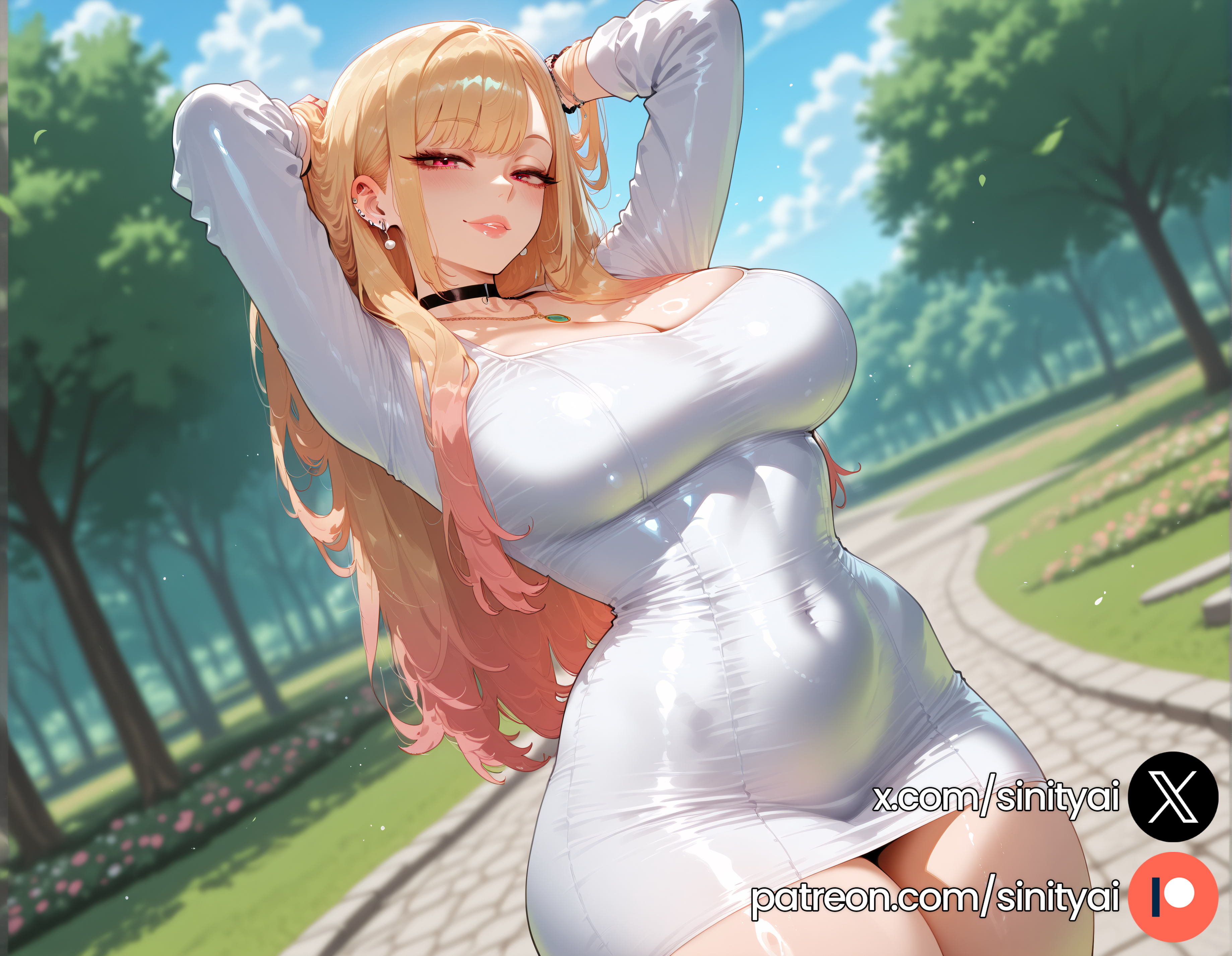 1girls, 2025, ai generated, ass, big ass, big breasts, blurred background, blurry background, breasts, depth of field, dongtan dress, female, hi res, high quality, high resolution, highres, huge ass, huge breasts, huge thighs, kitagawa marin, marin kitagawa, multicolored hair, my dress up darling, patreon, patreon link, patreon logo, patreon url, patreon username, sinity, small waist, sono bisque doll wa koi wo suru, thick thighs, thin waist, tight clothing, tight dress