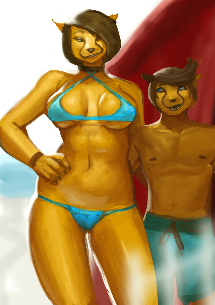 2017, 2d, 2d (artwork), age difference, anthro, artwork, beach, big penis, bikini, blue eyes, breasts, brown hair, cheetah, clothed, clothing, duo, erzan, erzan (hawkilla), felid, feline, female, fur, furry, furry only, hawkilla, incest, incest (lore), larger female, love, male, mammal, mature anthro, mature female, milf, morrigan (hawkilla), mother (lore), mother and child, mother and child (lore), mother and son, mother and son (lore), navel, no sex, older anthro, older female, older female and younger male, original, outside, parent, parent (lore), parent and child (lore), parent and son, parent and son (lore), penis, seaside, short hair, size difference, smaller male, son (lore), standing, swimsuit, swimwear, thicc, thick, two-piece swimsuit, under boob, yellow body, yellow fur, younger anthro, younger male