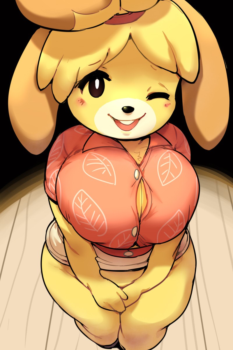 animal crossing, anthro, canid, canine, canis, domestic dog, female, isabelle (animal crossing), onlineworms