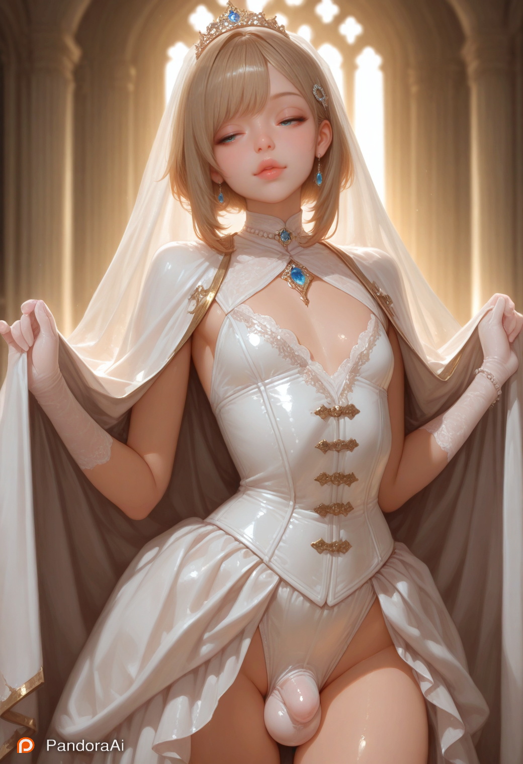 1boy, 1femboy, ai generated, artist name, artist upload, balls, balls bulge, big balls, big hips, big thighs, blonde hair, boy, breasts, brush, cock, corset, crown, curvy, curvy body, curvy figure, curvy hips, curvy thighs, cute, cute expression, cute eyes, cute face, cute male, dress, elegant, eyebrows, eyeshadow, femboy, femboy focus, femboy only, feminine male, flaccid, flaccid penis, flat chest, flat chested, gem, gloves, hair, hair ornament, half naked, half-closed eyes, half-dressed, hi res, hips, huge balls, huge hips, huge thighs, jewelry, lingerie, lips, lipstick, makeup, male, male only, more at source, pale, pale body, pale skin, pale-skinned femboy, pale-skinned male, pandora, patreon, penis, penis bulge, princess, puffy lips, robe, seductive, seductive eyes, seductive look, seductive pose, sexy, sexy body, sexy clothing, sexy pose, skinny, skinny waist, skirt, slim waist, small breasts, smooth balls, smooth skin, soft lighting, standing, tagme, testicles, thick hips, thick thighs, tiara, tiny breasts, tiny penis, tiny waist, trap, white skin