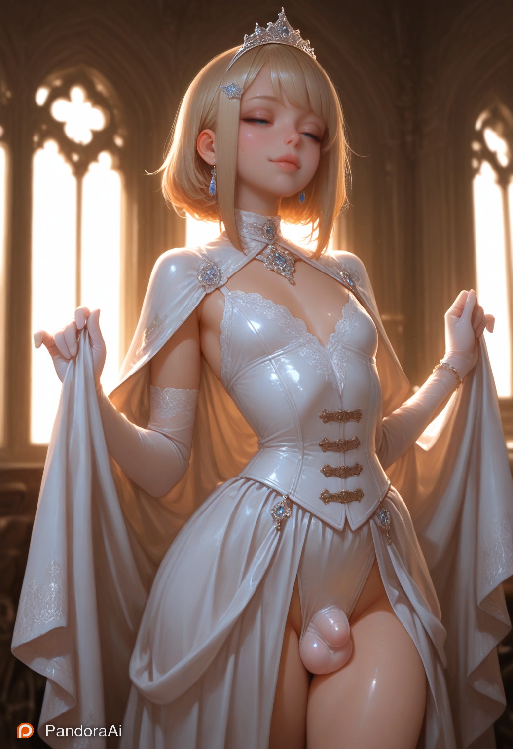 1boy, 1femboy, ai generated, artist name, artist upload, balls, balls bulge, big balls, big hips, big thighs, blonde hair, boy, breasts, brush, cock, corset, crown, curvy, curvy body, curvy figure, curvy hips, curvy thighs, cute, cute expression, cute eyes, cute face, cute male, dress, elegant, eyebrows, eyeshadow, femboy, femboy focus, femboy only, feminine male, flaccid, flaccid penis, flat chest, flat chested, gem, gloves, hair, hair ornament, half naked, half-closed eyes, half-dressed, hi res, hips, huge balls, huge hips, huge thighs, jewelry, lingerie, lips, lipstick, magic, makeup, male, male only, more at source, pale, pale body, pale skin, pale-skinned femboy, pale-skinned male, pandora, patreon, penis, penis bulge, princess, puffy lips, robe, seductive, seductive eyes, seductive look, seductive pose, sexy, sexy body, sexy clothing, sexy pose, skinny, skinny waist, skirt, slim waist, small breasts, smooth balls, smooth skin, soft lighting, standing, tagme, testicles, thick hips, thick thighs, tiara, tiny breasts, tiny penis, tiny waist, trap, white skin