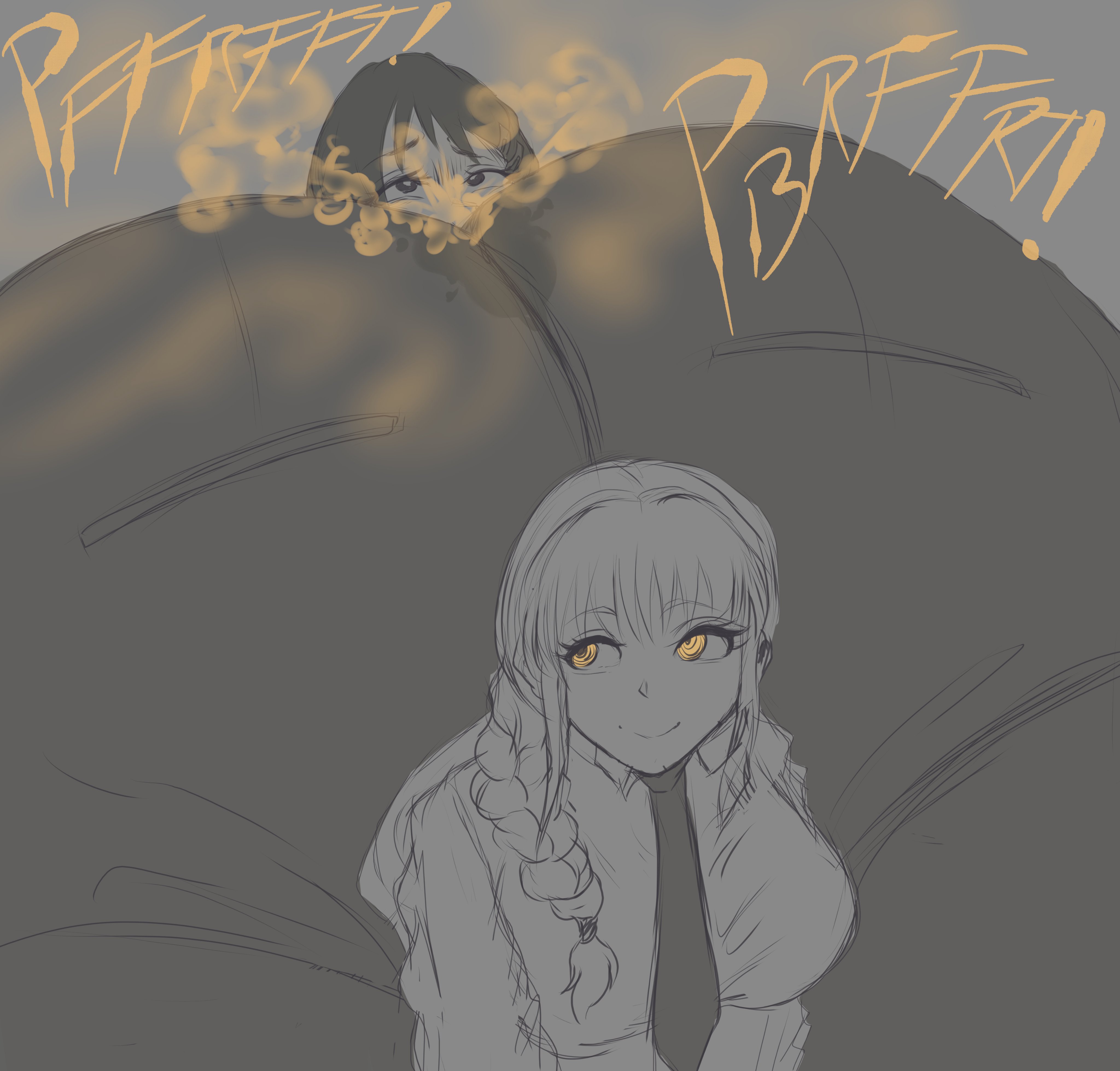 ass, big ass, chainsaw man, fart, fart fetish, fart torture, farting in face, farting on face, female, higashiyama kobeni, huge ass, hyper ass, makima (chainsaw man), makima fart inflation, massive ass, melonarts2 (artist), meme, office clothing, office lady, shonen jump, sidelocks, spiral eyes, yellow eyes, yuri