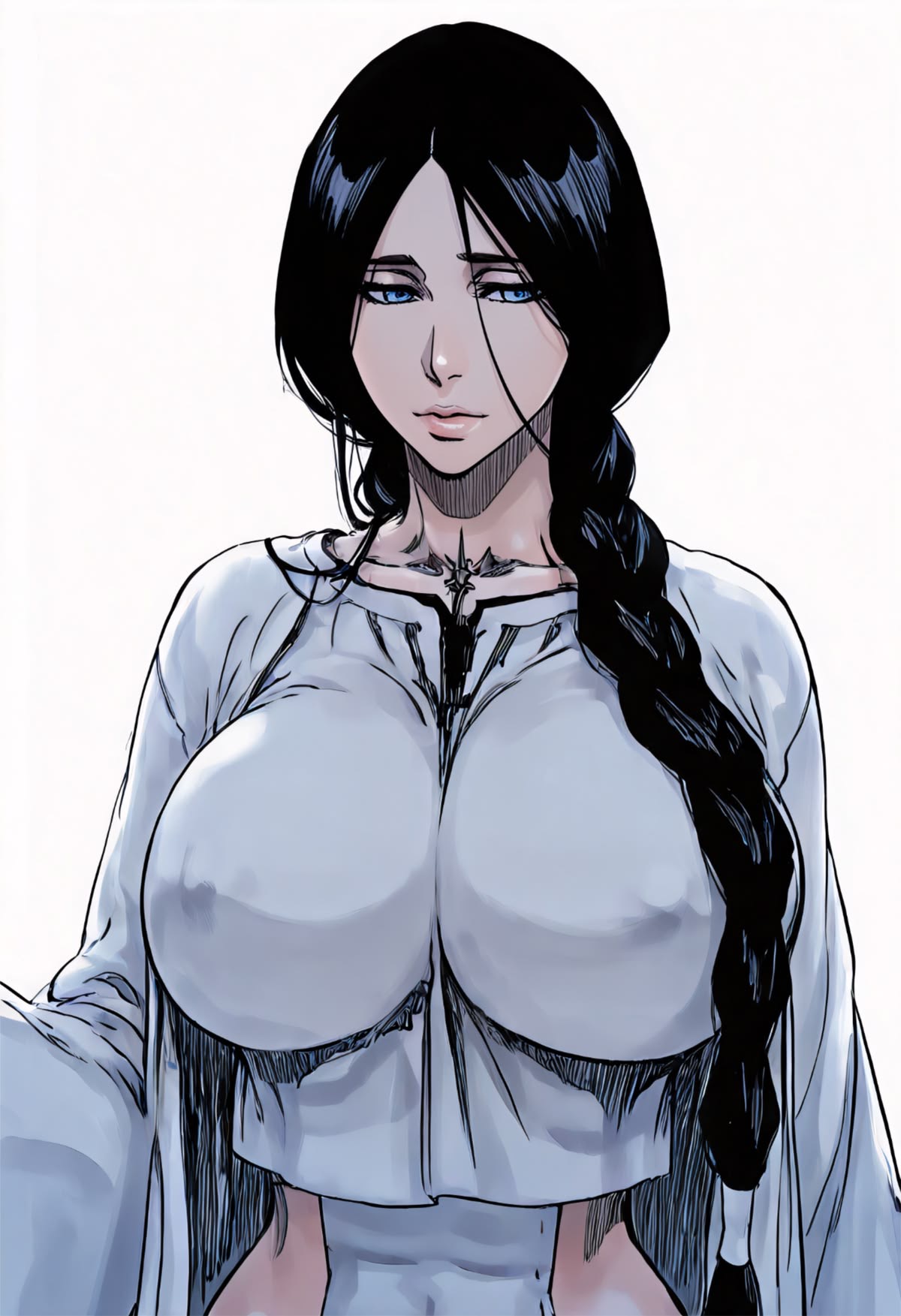 big breasts, big nipples, curvy figure, mommy, unohana retsu