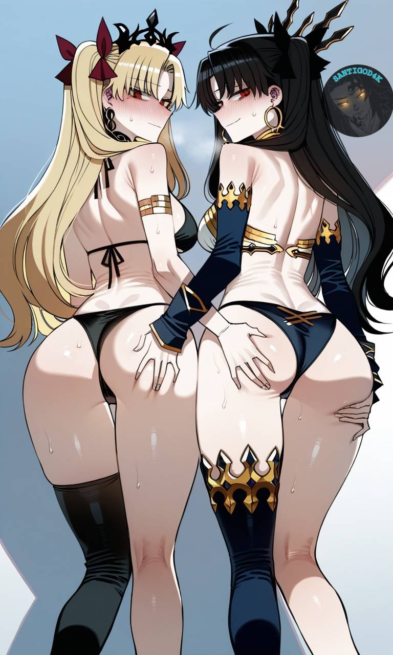 2girls, ahe gao, ai generated, big ass, big breasts, cum, cum in pussy, cum inside, ereshkigal (fate), faceless female, fate (series), fate/apocrypha, fate/extra ccc, fate/grand order, fate/hollow ataraxia, fate/kaleid liner prisma illya, fate/stay night, fate/zero, ishtar (fate), open mouth, santigod4k, sex, sisters, tohsaka rin, yuri
