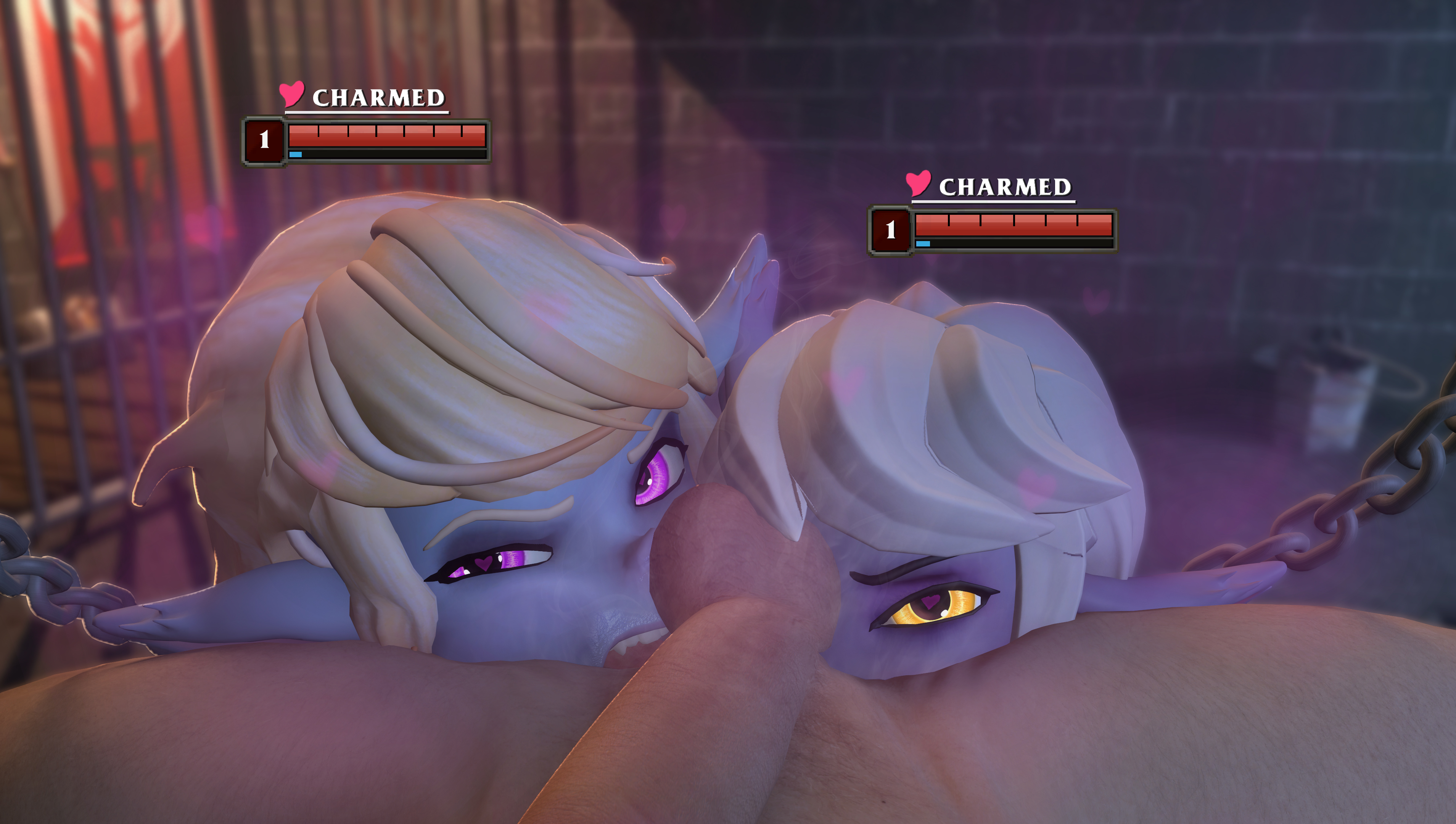 1boy, 2female, 2girls, 3d, 3d (artwork), anal, anal sex, anilingus, anilingus from female, big breasts, blue body, blue skin, chained, chains, collaborative rimming, double rimjob, female, female focus, female rimming, female rimming male, female/male, gameplay mechanics, hair, heart eyes, league of legends, male, male anilingus, meklab, oral, oral anal, oral anal sex, oral sex, poppy, purple hair, rimjob, rimming, rimming male, tristana, yellow eyes, yordle, yordle on human