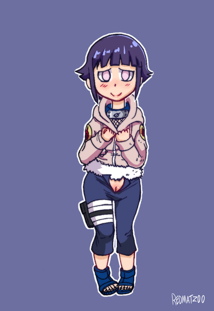 1girls clothing female female_only fully_clothed hyuuga_hinata jacket naruto naruto_(classic) purple_eyes purple_hair pussy redmatzoo short_hair solo solo_focus unzipped unzipped_pants vagina