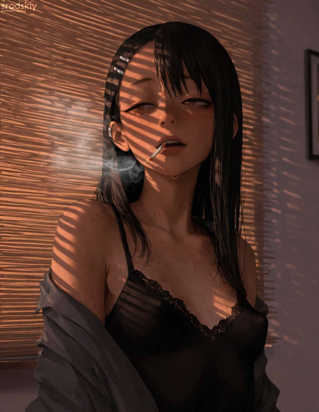 1girls, ai generated, beautiful, breasts, female, female only, hayase nagatoro, hi res, highres, mature female, nice tits, perky breasts, perky nipples, petite, petite body, petite female, please don't bully me, nagatoro, relaxed, relaxing, smoking, smoking cigarette, srodskiy, tagme, teenage female, teenager, vulgar, young, younger female