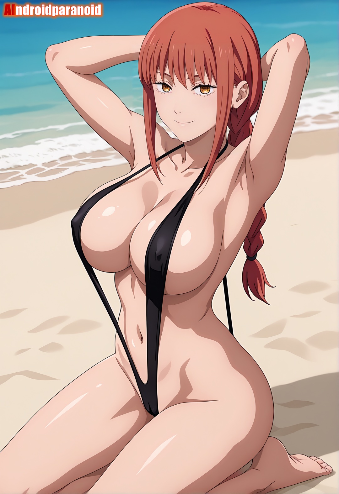 1girls, ai generated, aindroidparanoid, ass, big ass, big breasts, big butt, braided ponytail, breasts, busty, chainsaw man, curvy, cute, fat ass, female, female only, gigantic breasts, hair, hi res, hips, huge ass, huge breasts, human, large ass, large breasts, legs, makima (chainsaw man), massive breasts, narrow waist, red hair, slim waist, slingshot swimsuit, swimsuit, tagme, thick ass, thick thighs, voluptuous, waist, wide hips