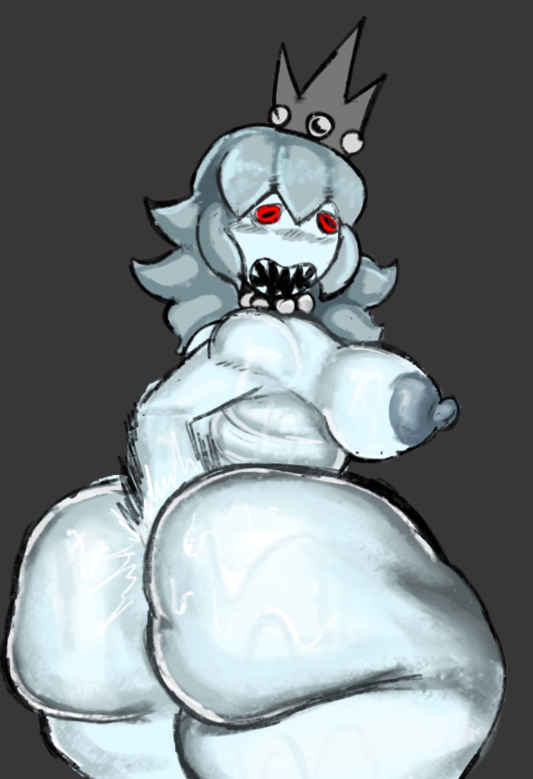 1girls another_princess_is_in_our_castle big_ass big_breasts big_butt blush butt_digging creepypasta digging_into_butt digging_up_in_they_ass female freaky2weak ghost_peach_(another_princess_is_in_our_castle) horror pearl_necklace pleasure_face princess_peach solo