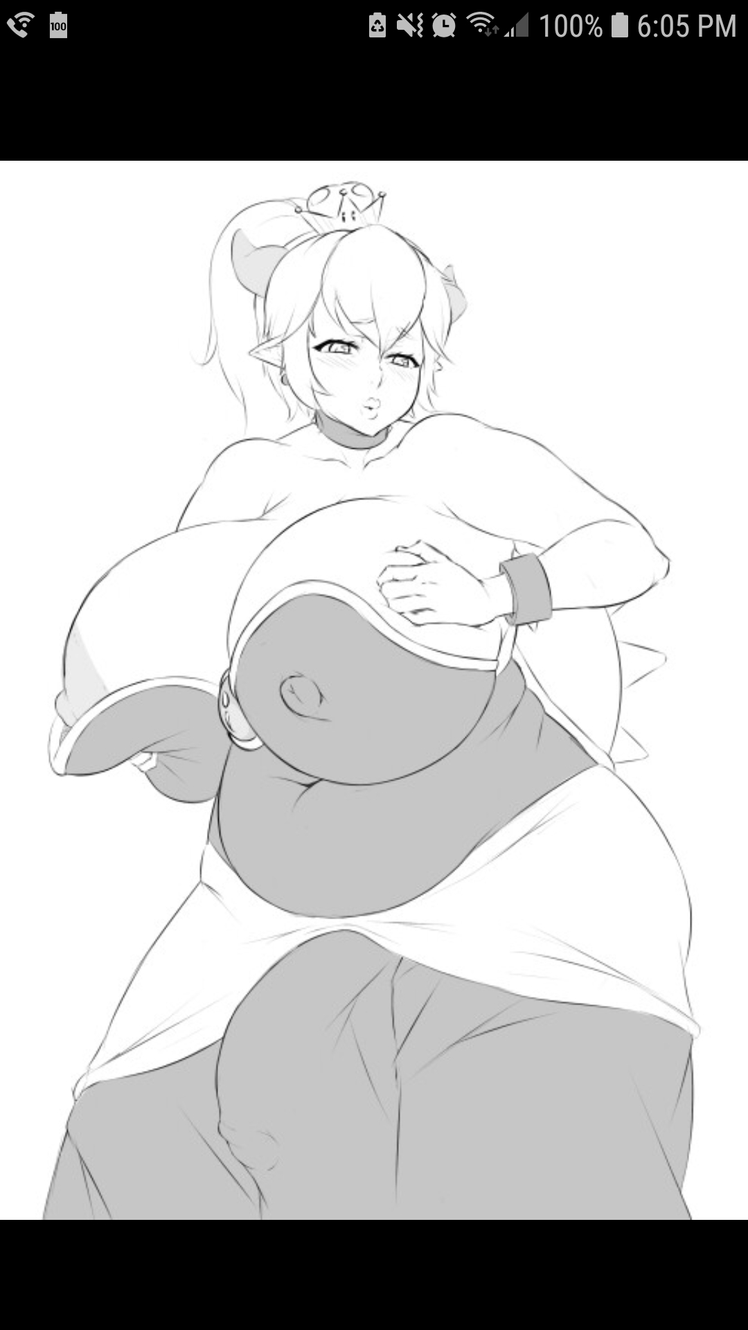black and white, bowsette, futanari, genderswap, intersex, mario (series), milkcup, new super mario bros. u deluxe, nintendo, rule 63, tagme