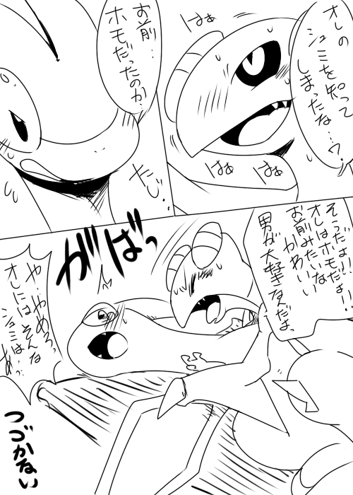 2012 doneru duo flygon gabite japanese_text nintendo open_mouth pokémon_(species) pokemon pokemon_(species) pokemon_dppt pokemon_rse simple_background text translation_request video_games