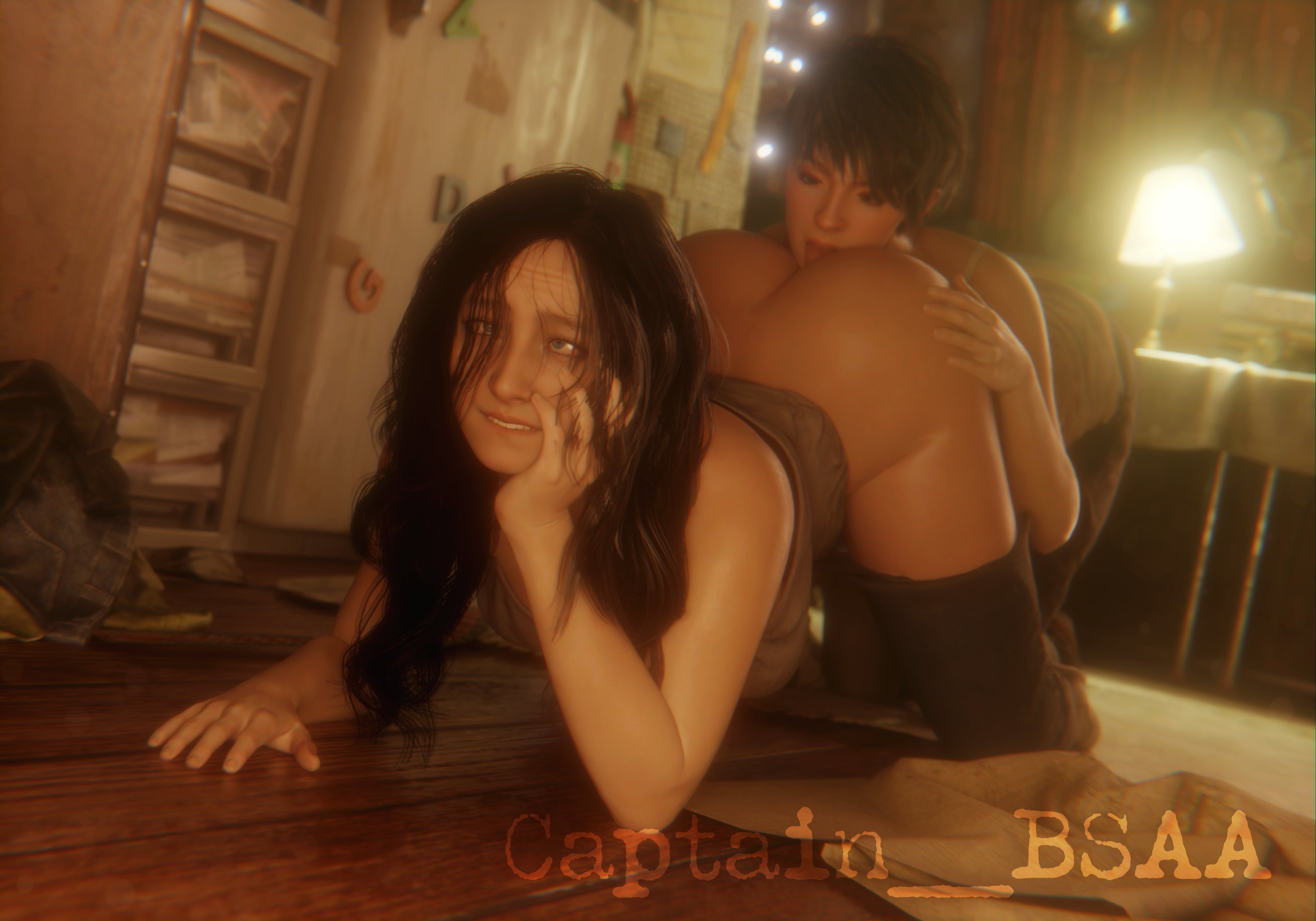 2girls, 3d, anilingus, ass, breasts, captain bsaa, female, female only, lesbian sex, mia winters, oral, oral sex, resident evil, resident evil 7, yuri, zoe baker