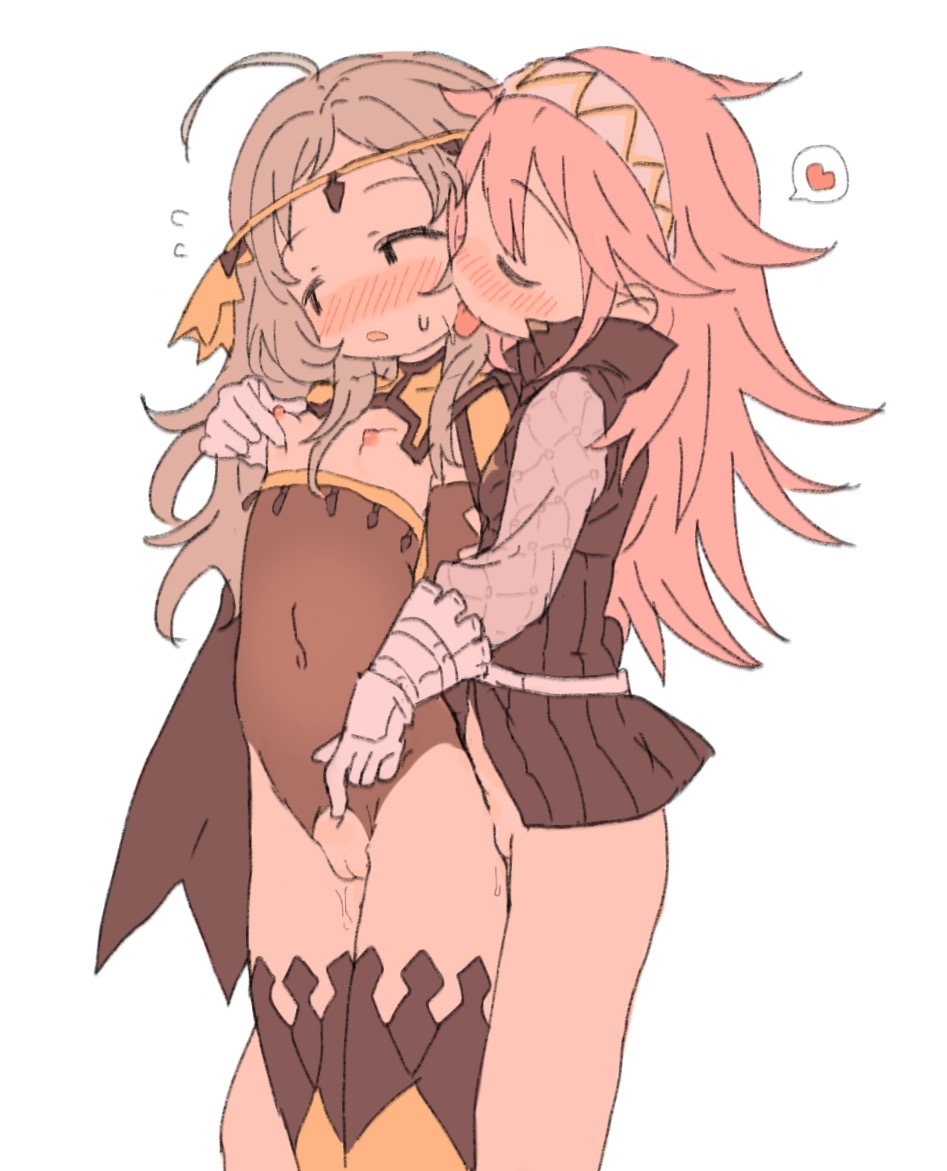 2girls, aged down, blonde hair, breasts, female, fire emblem, fire emblem fates, multiple females, multiple girls, nintendo, nipples, ophelia (fire emblem), pussy, small breasts, soleil (fire emblem), yuri