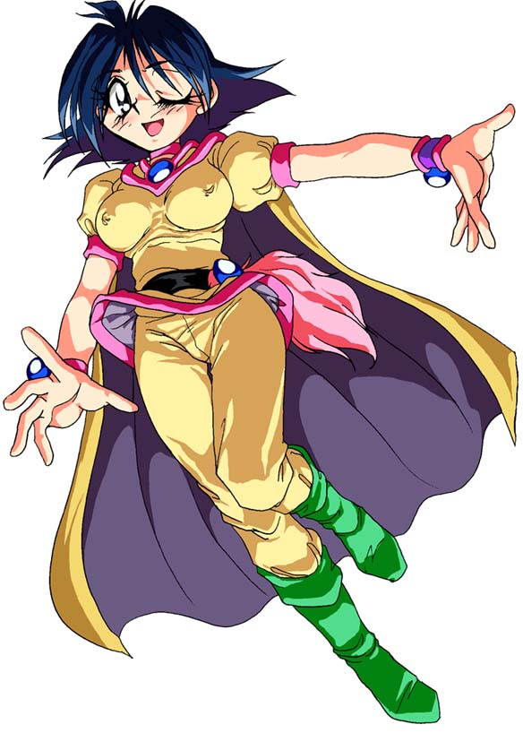 1990s 1996 1girls 20th_century amelia_wil_tesla_seyruun breasts eyeball_(artist) female female_only human large_breasts nipple_bulge pale-skinned_female pale_skin princess purple_hair short_hair slayers solo sorceress tagme