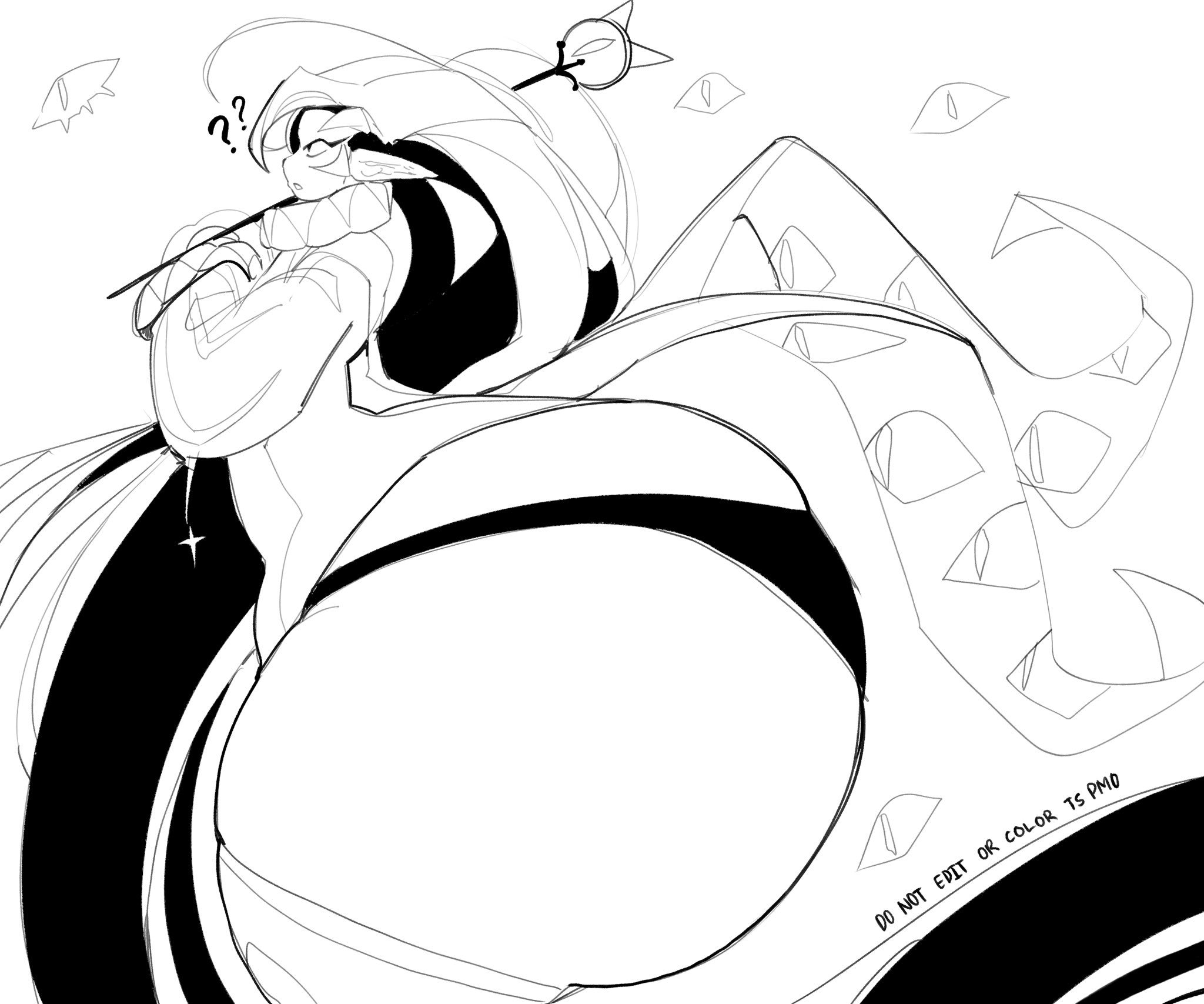 atsuko 021, black and white, cookie run kingdom, giant ass, gigantic ass, huge ass, many eyes, massive ass, shadow milk cookie, sketch