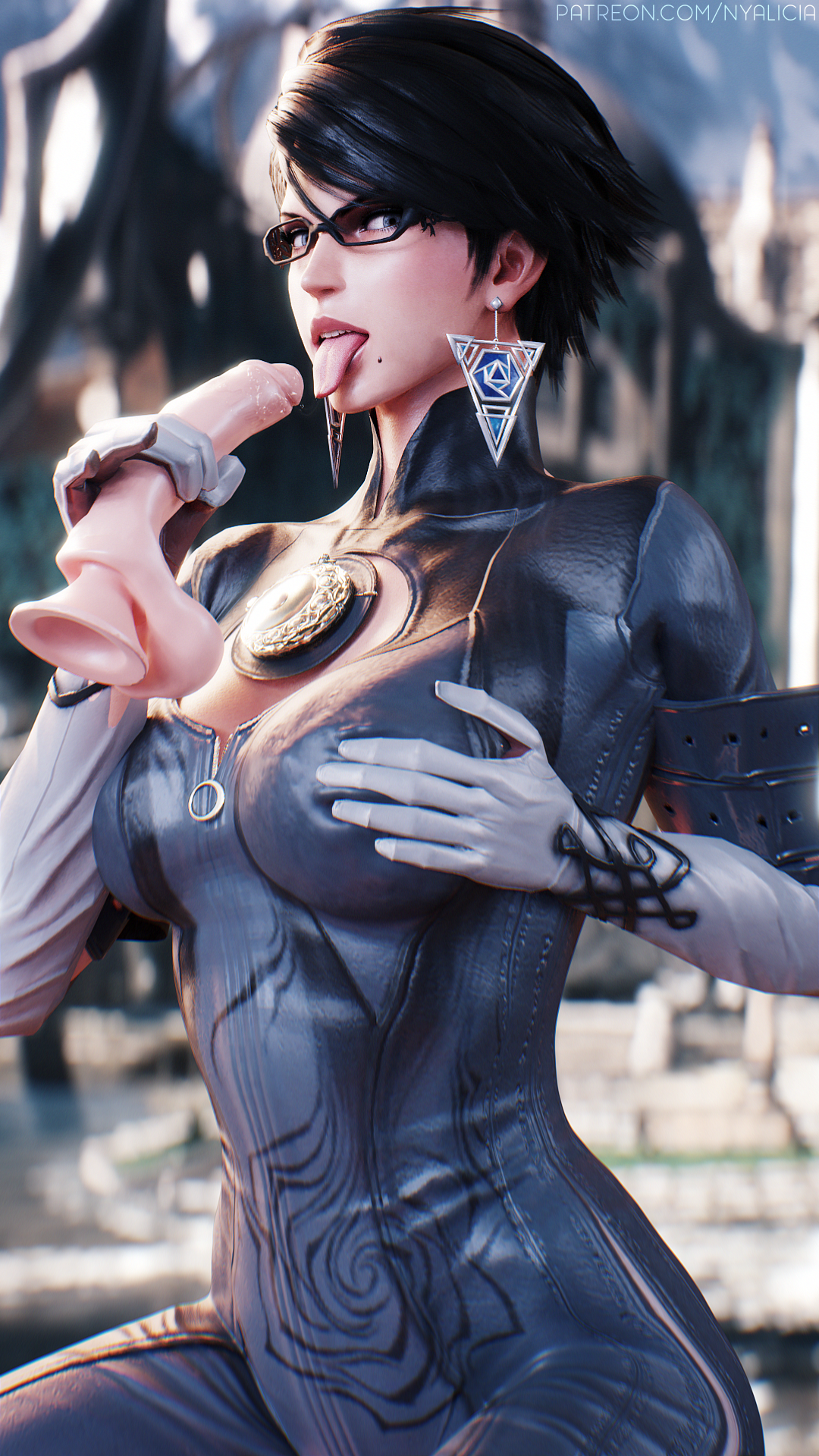 1girls, 3d, bayonetta, bayonetta (character), bayonetta 2, blender, dildo, female, female only, nyalicia, open mouth, solo, tongue, tongue out