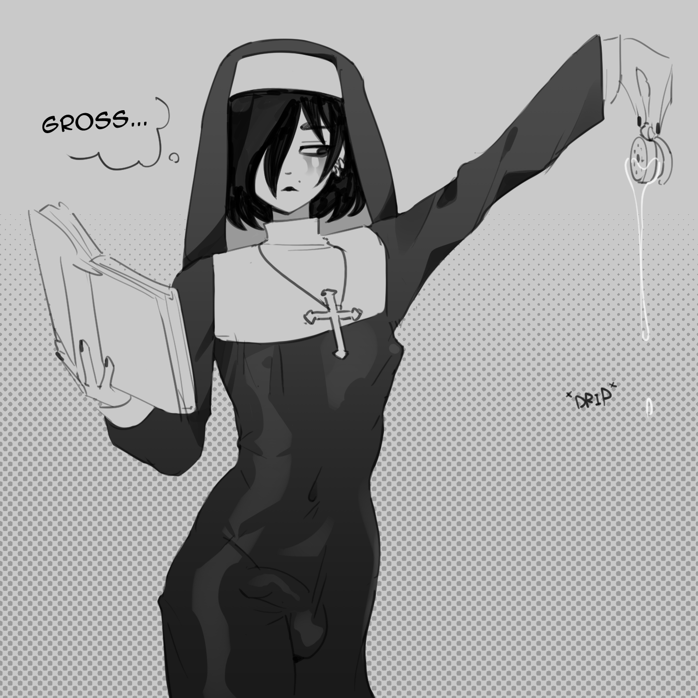 chastity cage, femboy, mido66, nun, twink