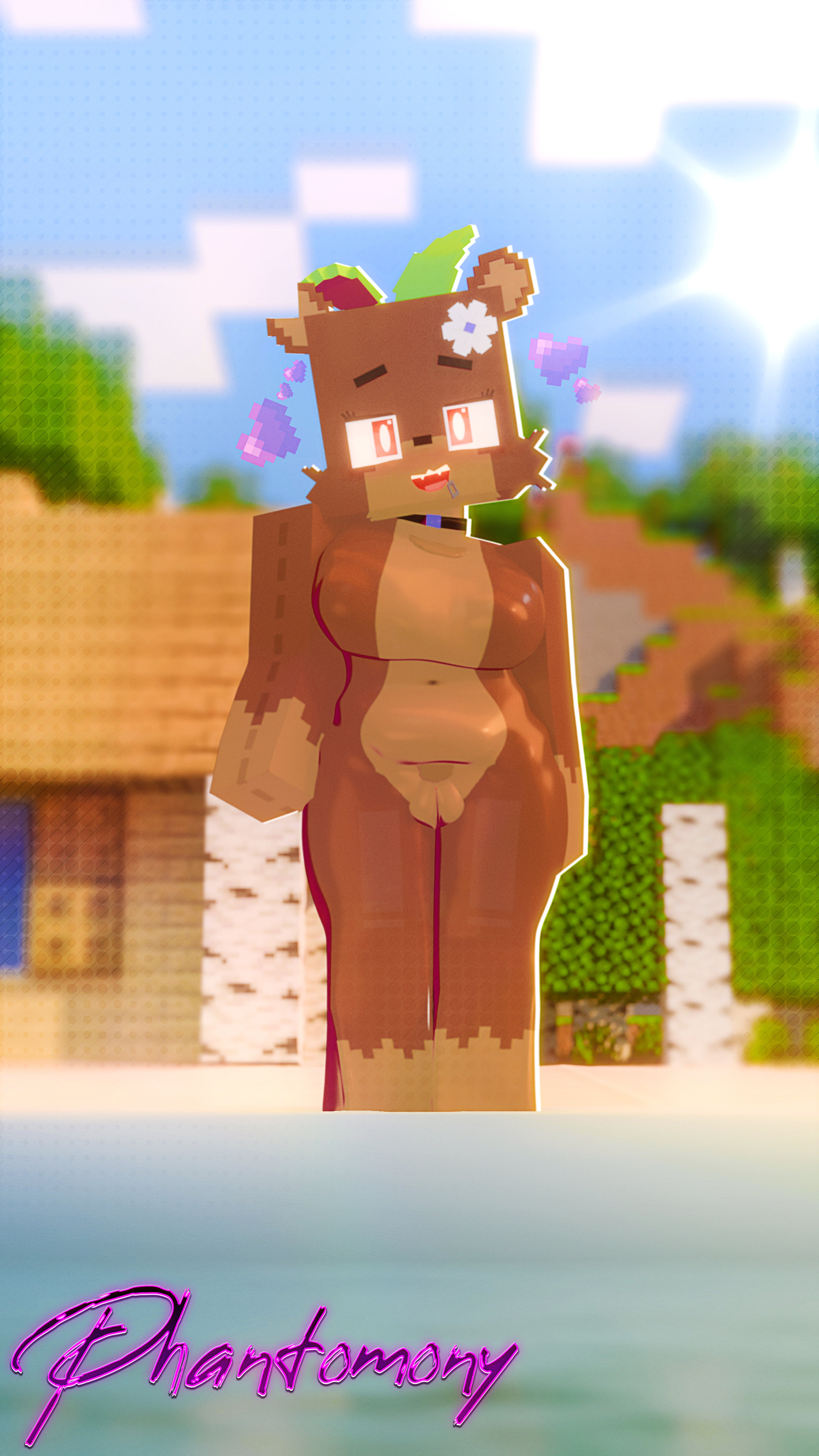 bia prowell (slipperyt), bikini, bikini bottom, bikini top, boobs, medium breasts, minecraft, phantomony, thighs
