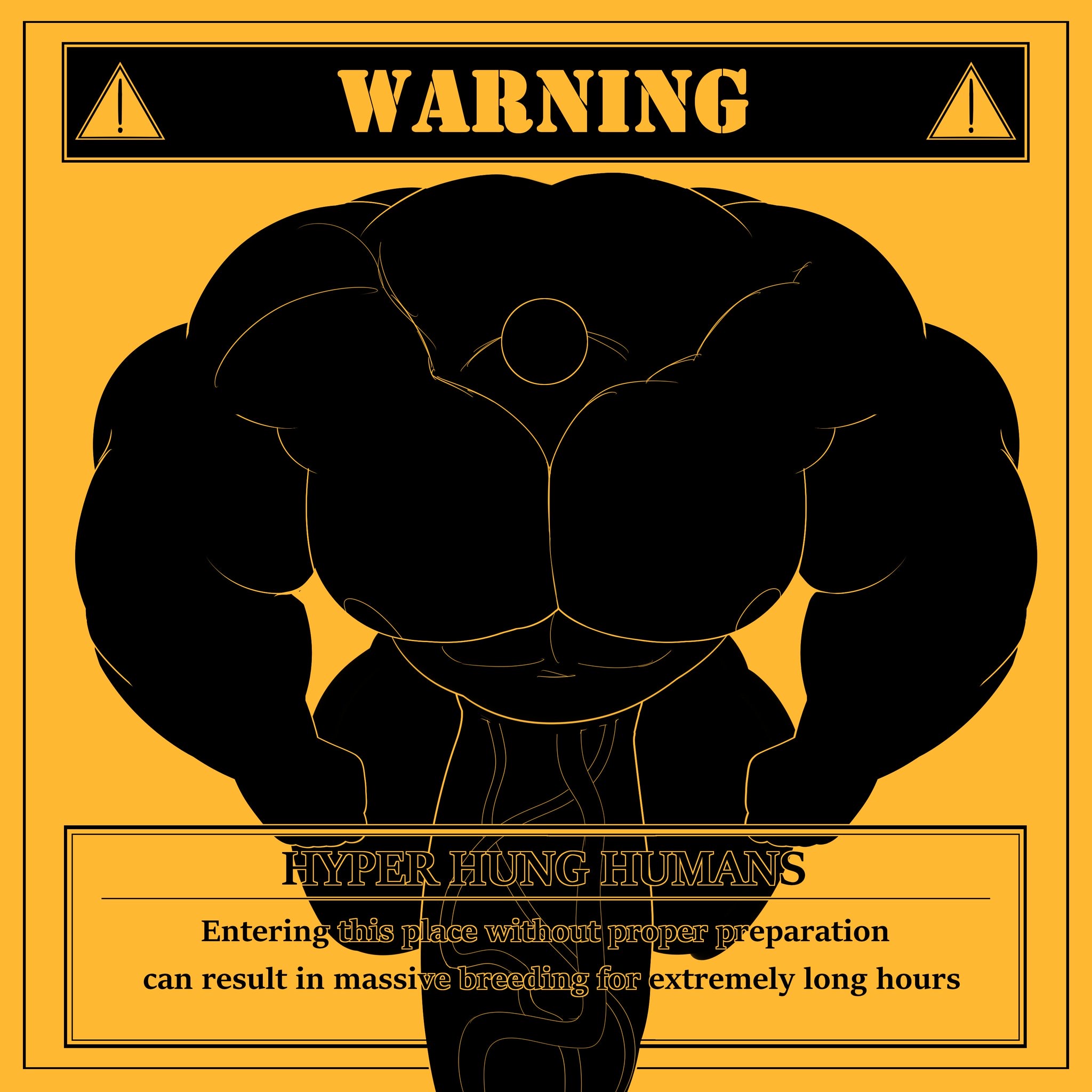 feitadenectar, hyper genitalia, hyper muscles, hyper penis, muscular male, warning sign, warning sign person