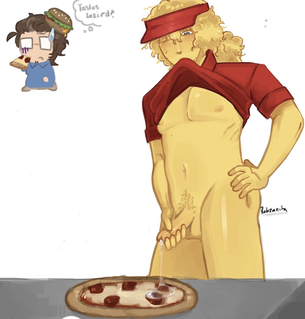 007n7, 007n7 (forsaken), age difference, balls, bottomless, cum, cum on food, cum on pizza, elliot (forsaken), elliot (work at a pizza place), femboy, food, forsaken (roblox), gay, gay masturbation, homosexual, homosexual male, male, male focus, male only, masturbation, penis, pepperoni, pizza, pizzaburger, roblox, roblox game, robloxian, self upload, tagme (artist), work at a pizza place