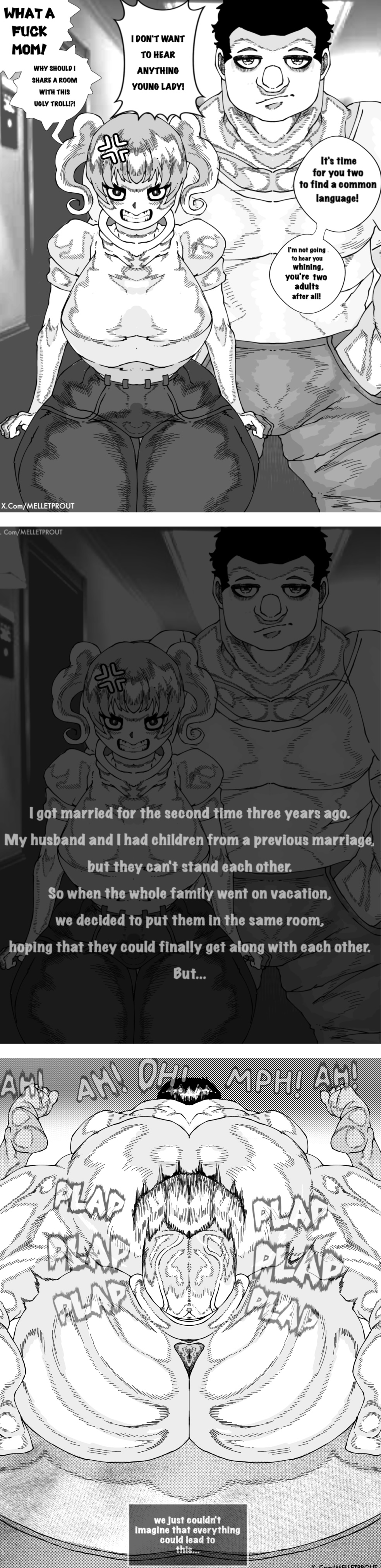 1boy, 1girls, 2026, 2d, areolae, ass, ass ripple, balls, balls deep, black and white, black eyes, black hair, bottomless female, breasts, brother and sister, camping, cheating, cheating wife, clothed, comic, cum, cum explosion, cum in pussy, cum inside, cum on body, cum on breasts, cum on penis, cum overflow, cum splatter, dialogue, doggy style, dominated female, domination loss, duplicate, english text, female, femsub, fucked into submission, fucked senseless, fucked silly, huge ass, huge breasts, huge cock, impregnation, impregnation request, incest, inseki, instant loss, internal monologue, inverted nipples, large penis, legs apart, male, male on top, male penetrating female, maledom, melletprout, moaning, mole, mole under eye, monochrome, mostly nude female, naked, naked female, naked male, nipples, nude, nude female, nude male, on back, open shirt, orgasm, original, original character, penis, pillow, puffy areola, pussy, sex, short hair, silhouette, slightly chubby, smaller female, step sister, tagme, thick thighs, unbuttoned shirt, vaginal, vaginal insertion, vaginal penetration, vaginal sex, wide hips