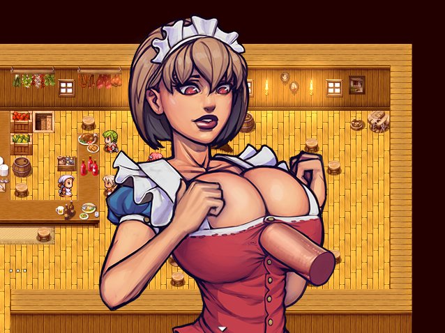 1boy, 1girls, alice (warlock and boobs), big breasts, boobsgames, breasts, female, krowly mccormick, lipstick, looking at penis, male, outercourse, paizuri, penis, perpendicular paizuri, red eyes, through clothes, unseen male face, warlock and boobs