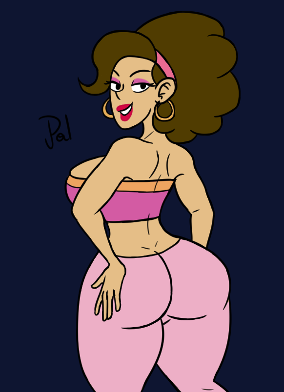 1girls 1milf ass breasts brown_hair earrings eyeshadow female hairband hoop_earrings huevocartoon huge_ass la_zafiro latina lipstick looking_back marcianos_vs._mexicanos milf palindrone single_mom solo tubetop