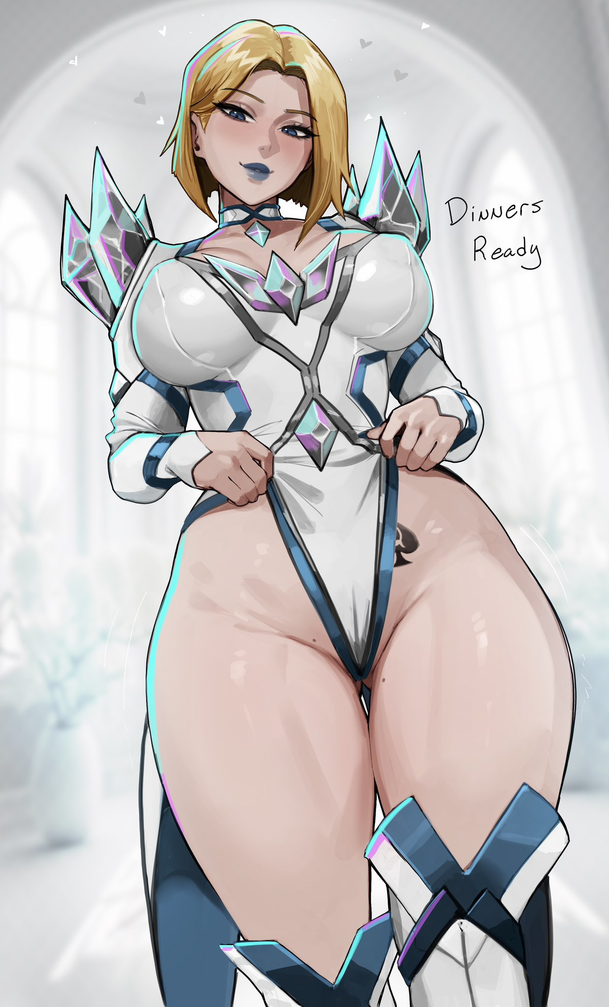 1girls, 2d, aelion draws, ass, big ass, big breasts, big thighs, blonde female, blonde hair, blue eyes, blue lipstick, blue nails, bob cut, breasts, caucasian, caucasian female, clothed, clothed female, emma frost, emma frost (marvel rivals), female, female focus, female only, gigantic ass, gigantic thighs, huge ass, huge breasts, huge thighs, leotard, light skin, light-skinned female, looking down, marvel, marvel comics, marvel rivals, mole on pussy, pale skin, pale-skinned female, pulling, pulling clothing, pussy, pussy peek, queen of spades, queen of spades symbol, queen of spades tattoo, solo female, solo focus, spade tattoo, thick legs, thick thighs, thighs, third-party edit, x-men